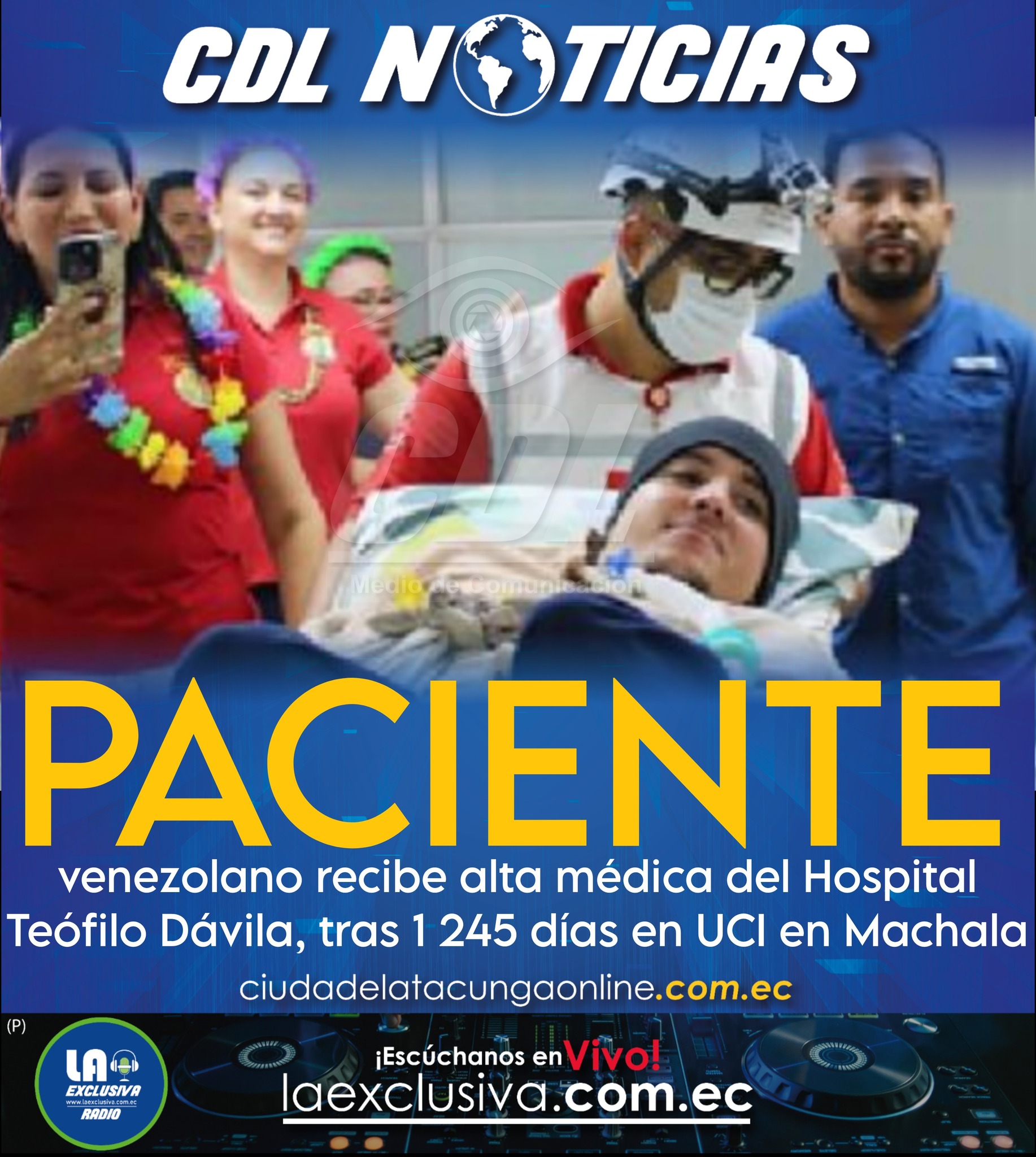 Un paciente venezolano recibe alta médica del Hospital Teófilo Dávila, tras 1 245 días en UCI en Machala