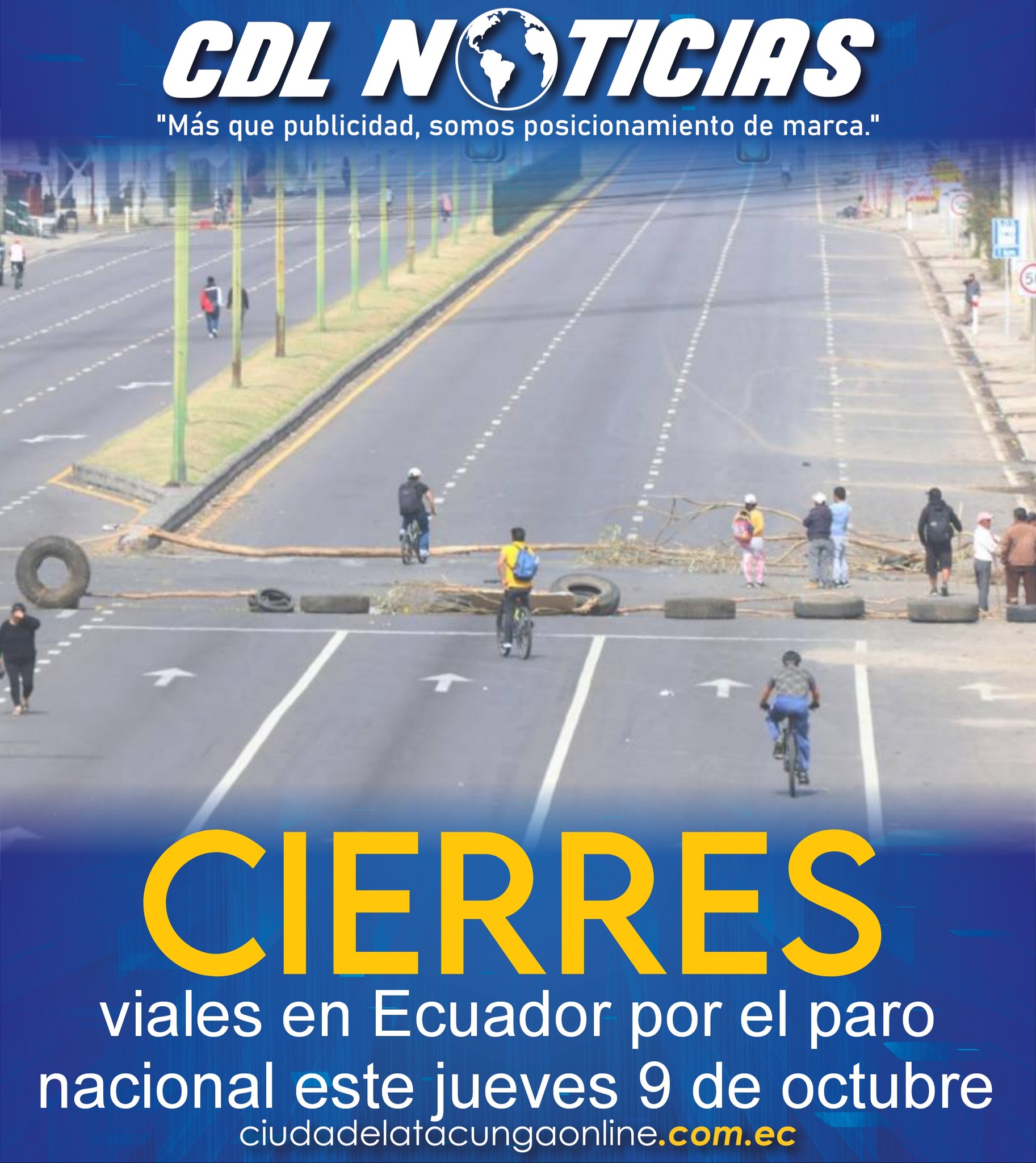 Estos son los cierres viales en Ecuador por el paro nacional este jueves 9 de octubre