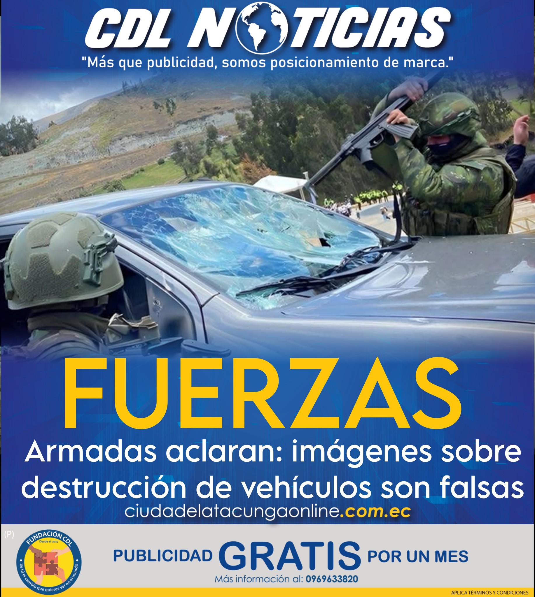 Fuerzas Armadas aclaran: imágenes sobre destrucción de vehículos son falsas