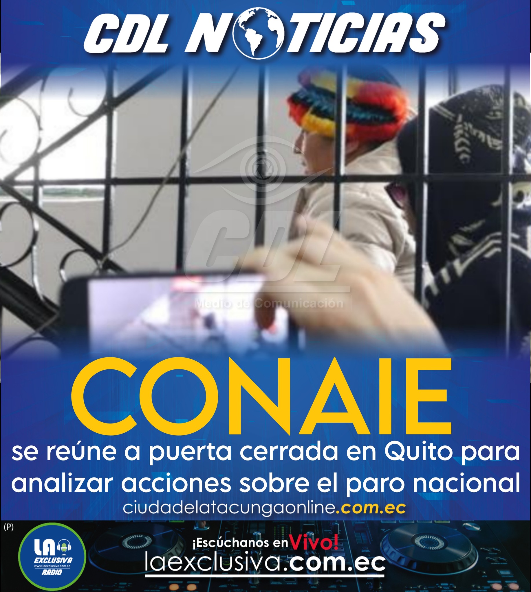 Conaie se reúne a puerta cerrada en Quito para analizar acciones sobre el paro nacional
