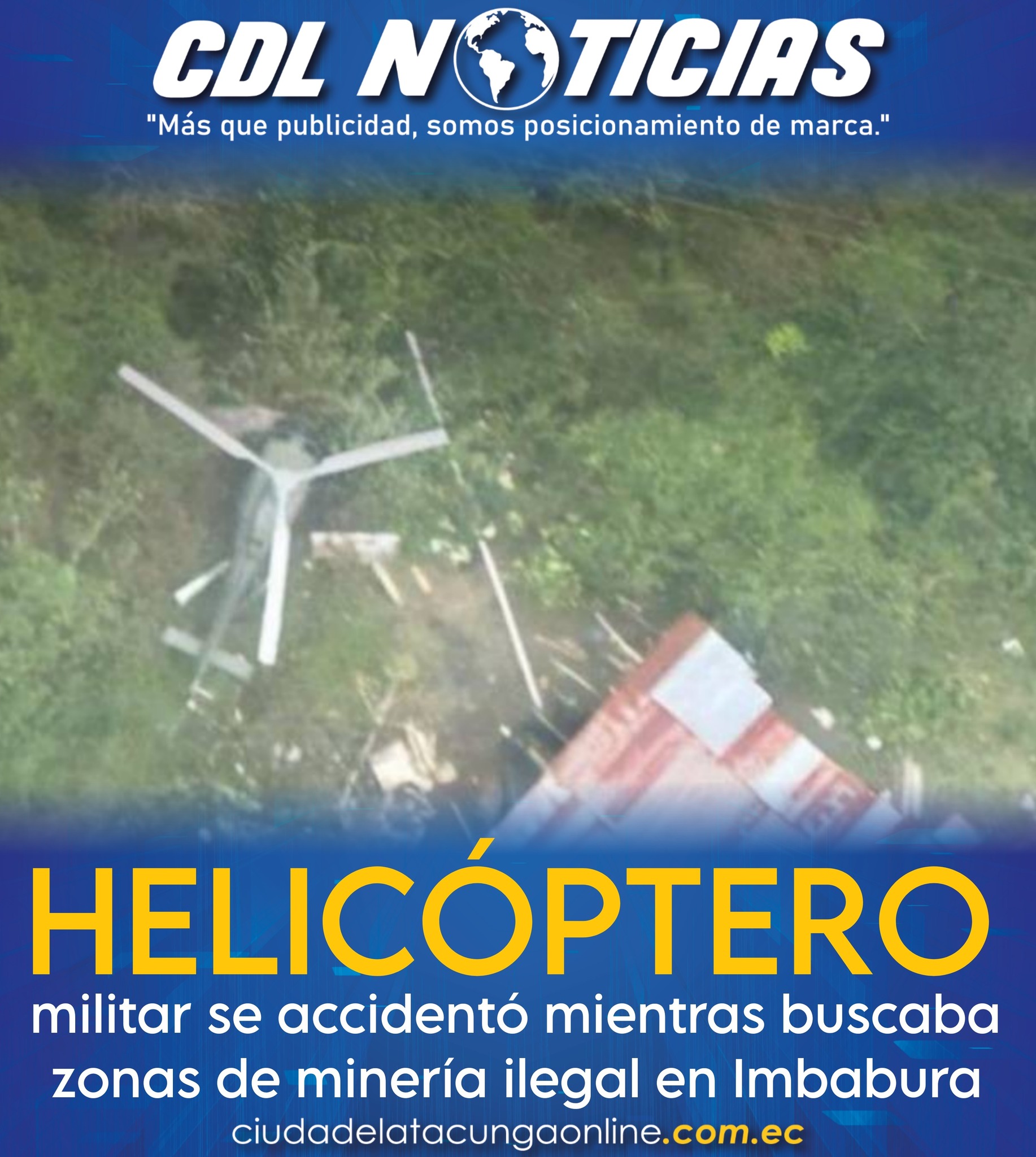 Helicóptero militar se accidentó mientras buscaba zonas de minería ilegal en Imbabura