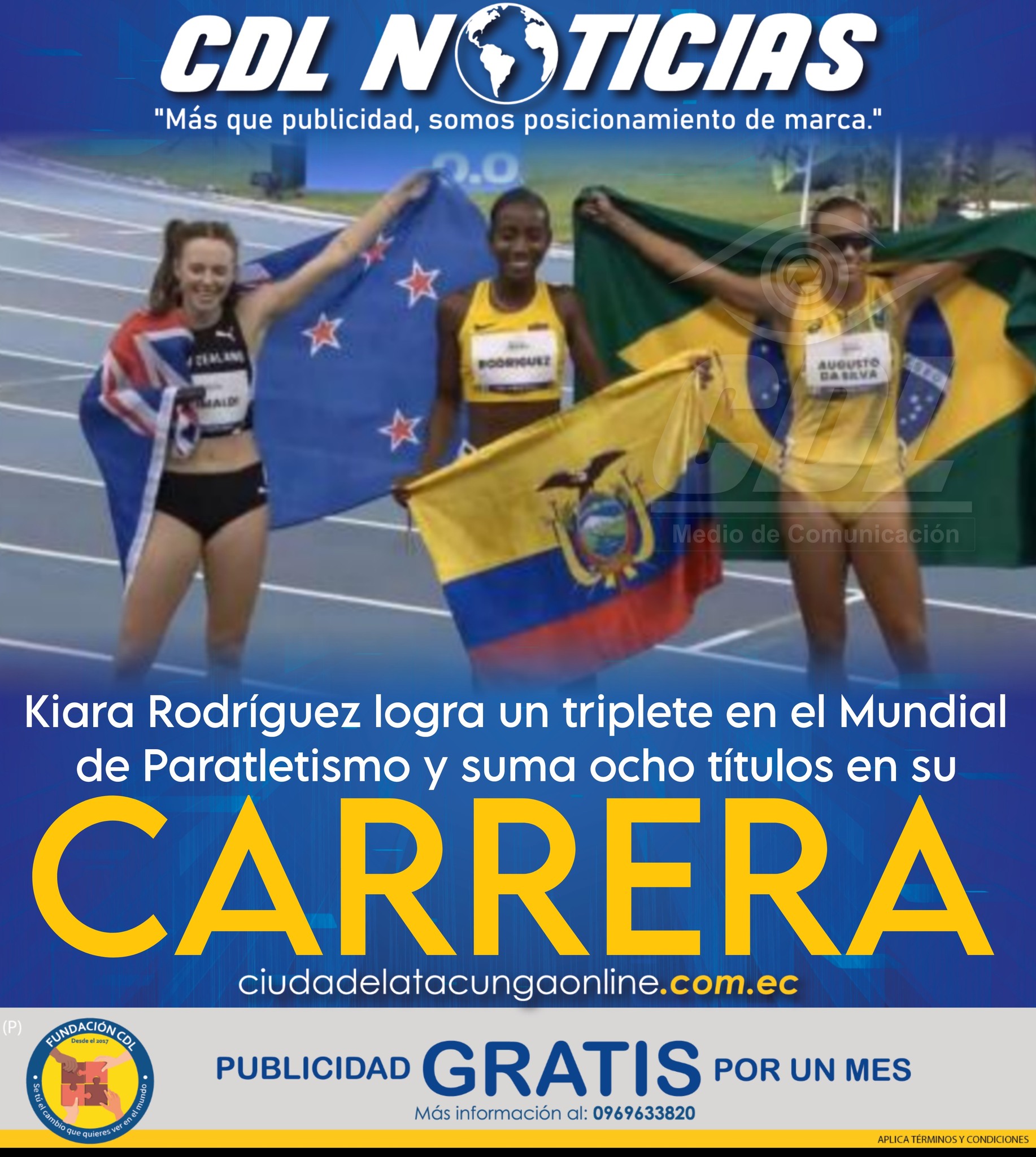 Kiara Rodríguez logra un triplete en el Mundial de Paratletismo y suma ocho títulos en su carrera