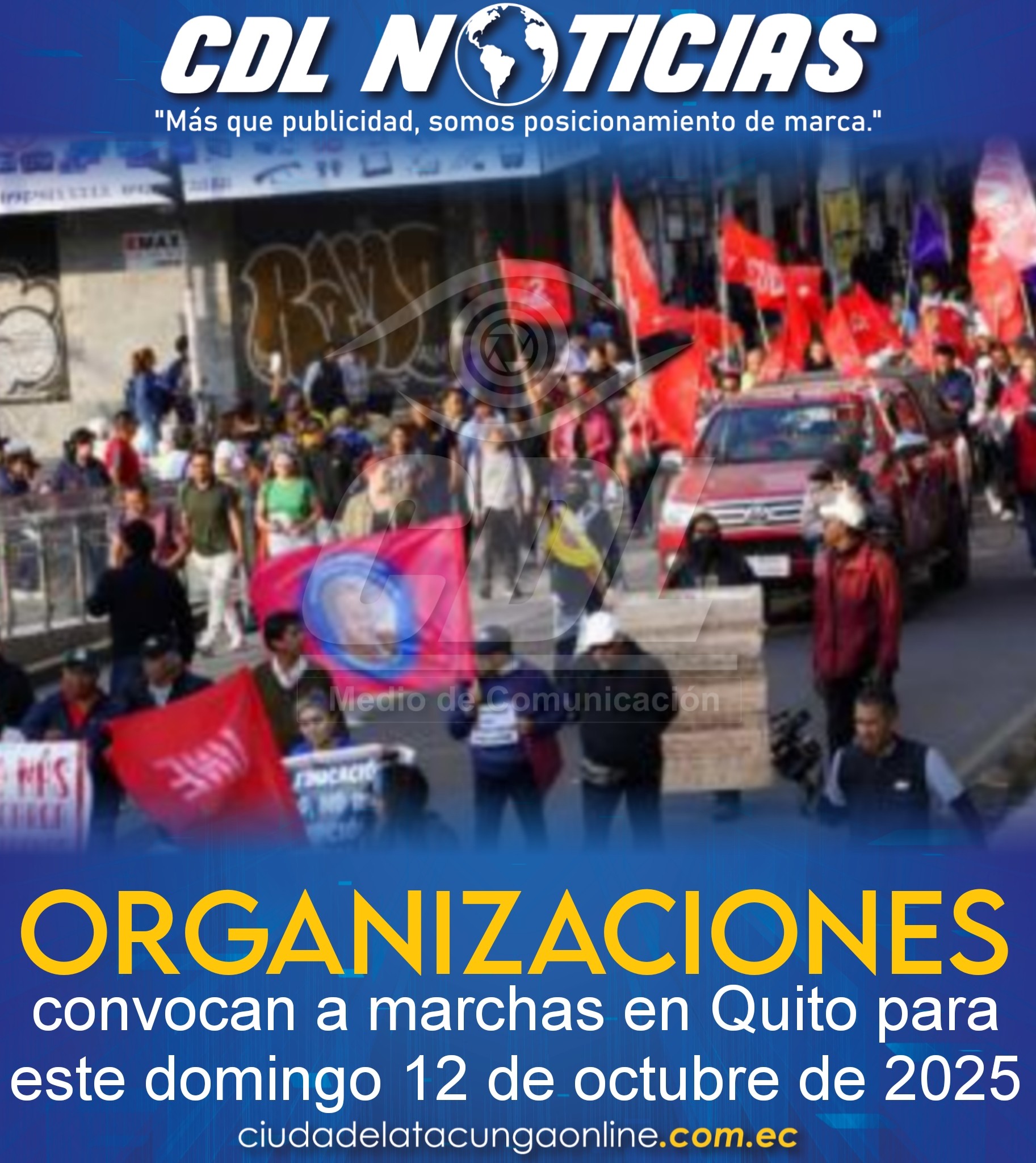 Organizaciones convocan a marchas en Quito para este domingo 12 de octubre de 2025