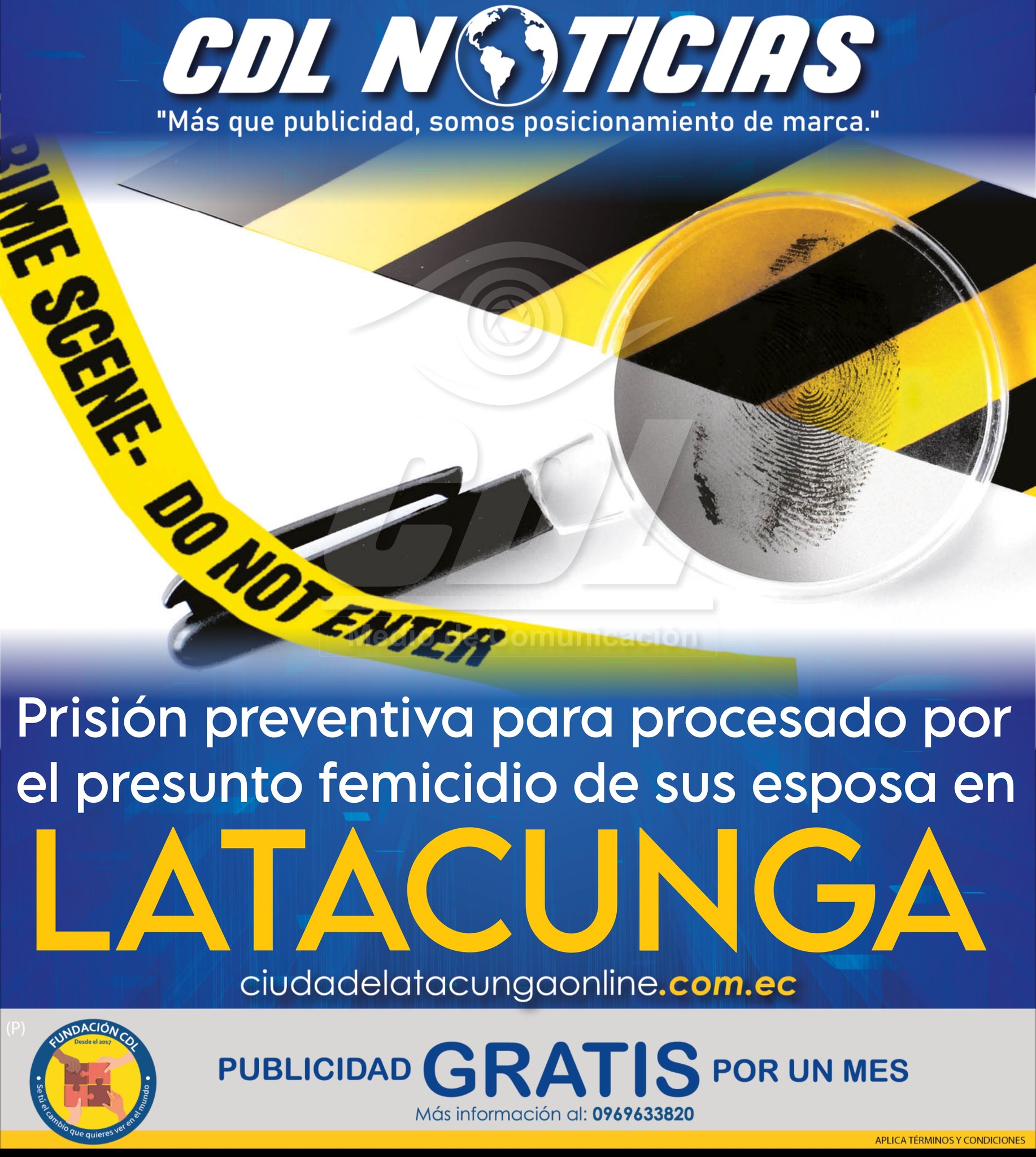 Prisión preventiva para procesado por el presunto femicidio de sus esposa en Latacunga