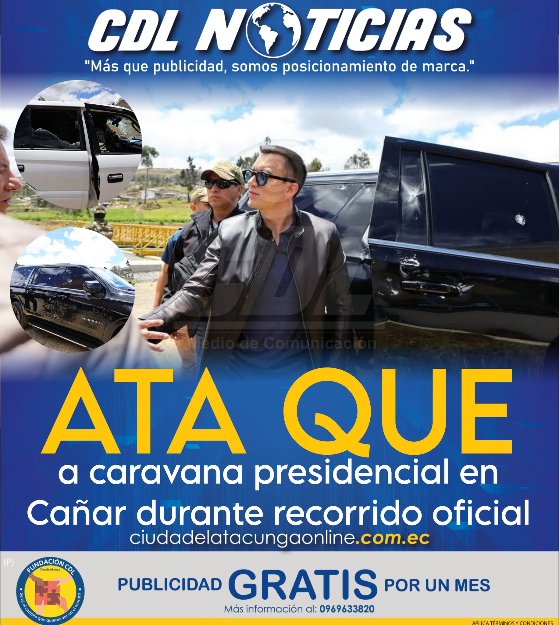 Ataque a caravana presidencial en Cañar durante recorrido oficial