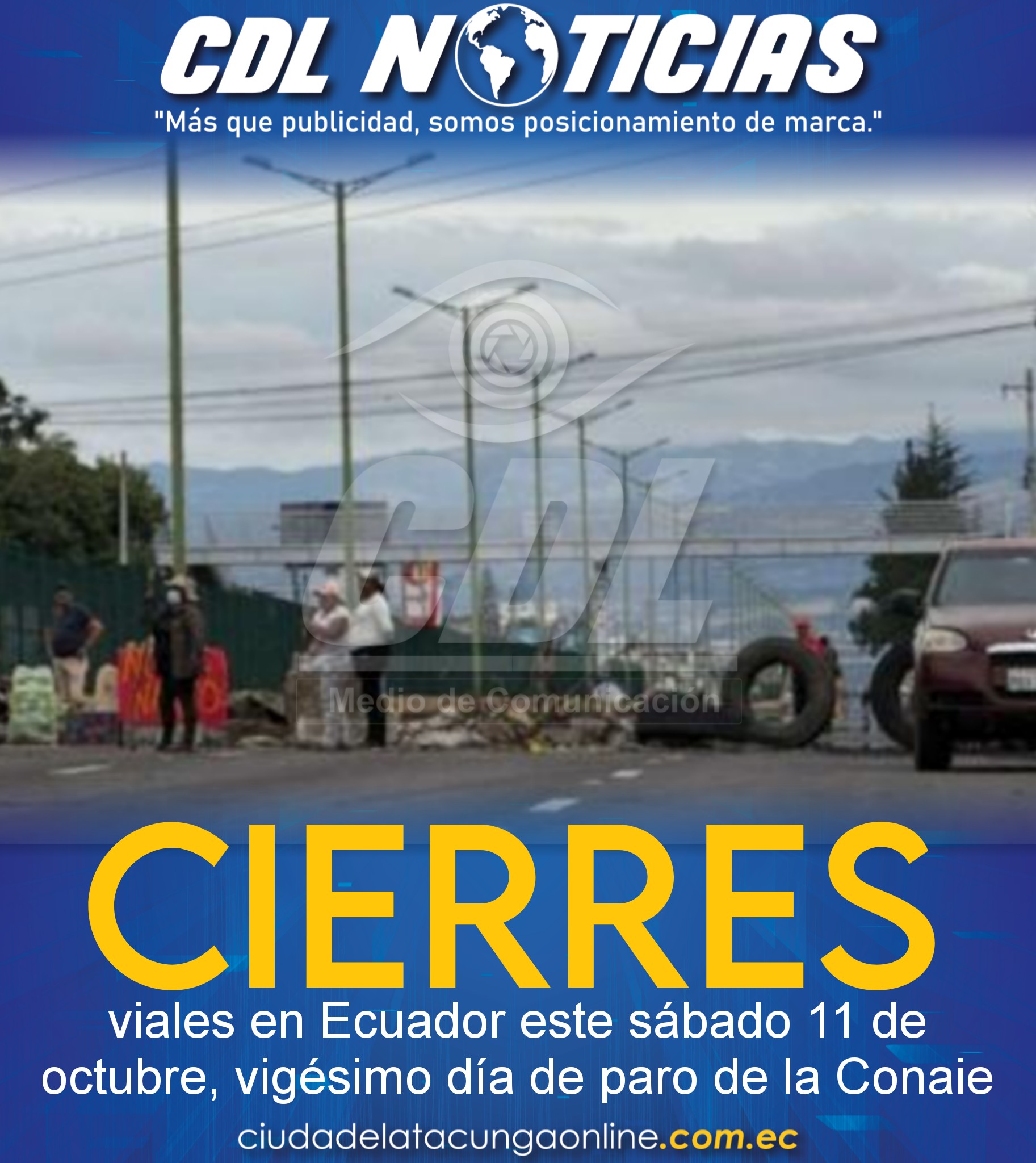 Cierres viales en Ecuador este sábado 11 de octubre, vigésimo día de paro de la Conaie