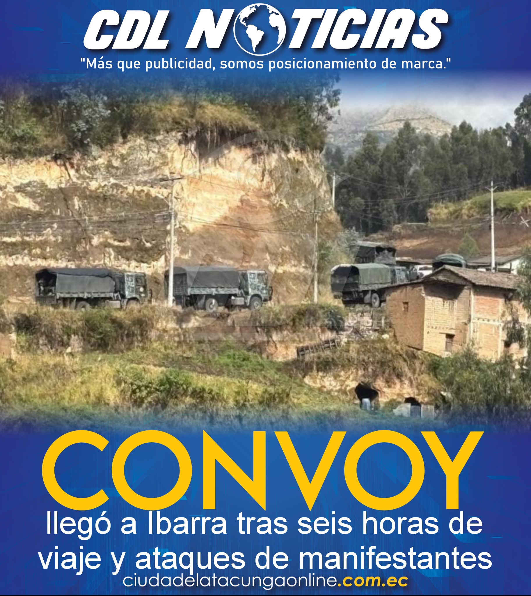 El convoy llegó a Ibarra tras seis horas de viaje y ataques de manifestantes