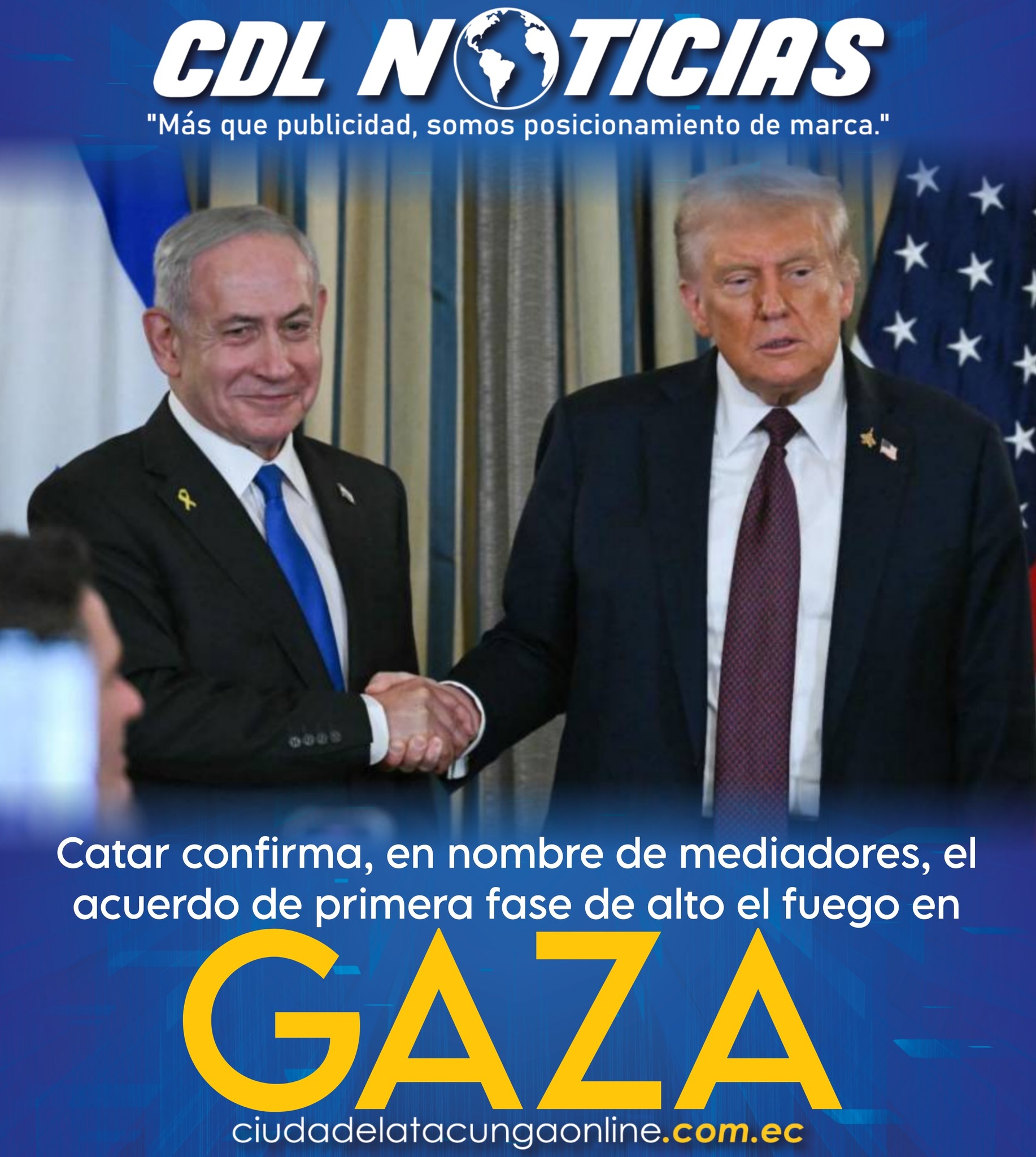 Catar confirma, en nombre de mediadores, el acuerdo de primera fase de alto el fuego en Gaza