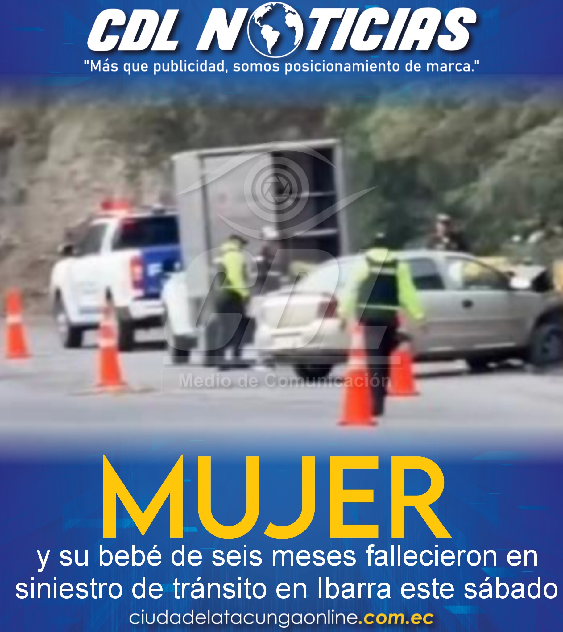 Mujer y su bebé de seis meses fallecieron en siniestro de tránsito en Ibarra este sábado