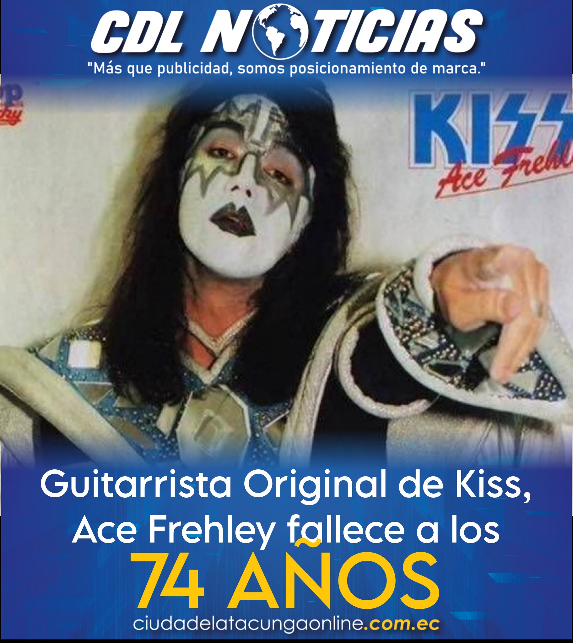 Guitarrista Original de Kiss, Ace Frehley fallece a los 74 años