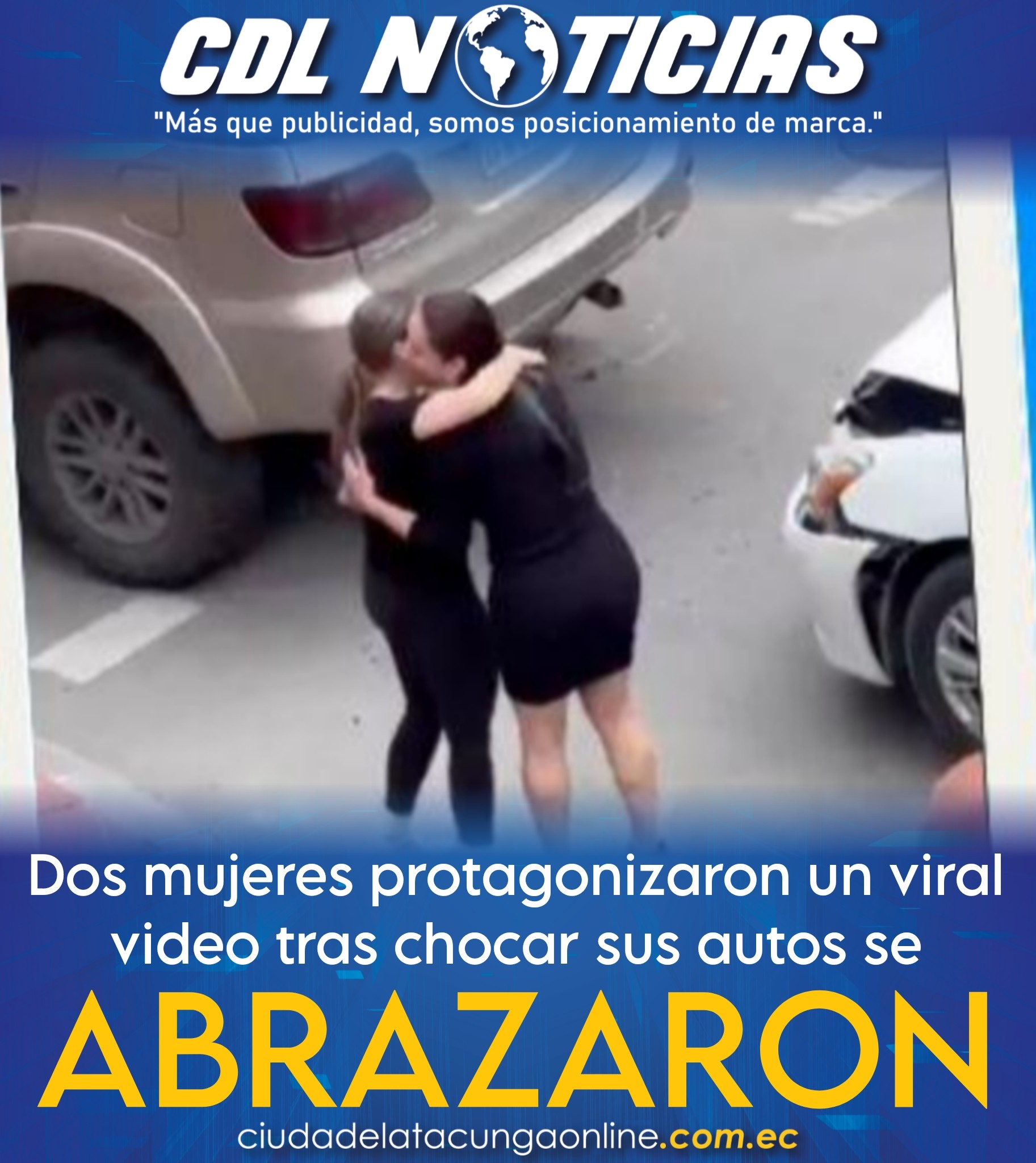 Dos mujeres protagonizaron un viral video tras chocar sus autos, se abrazaron