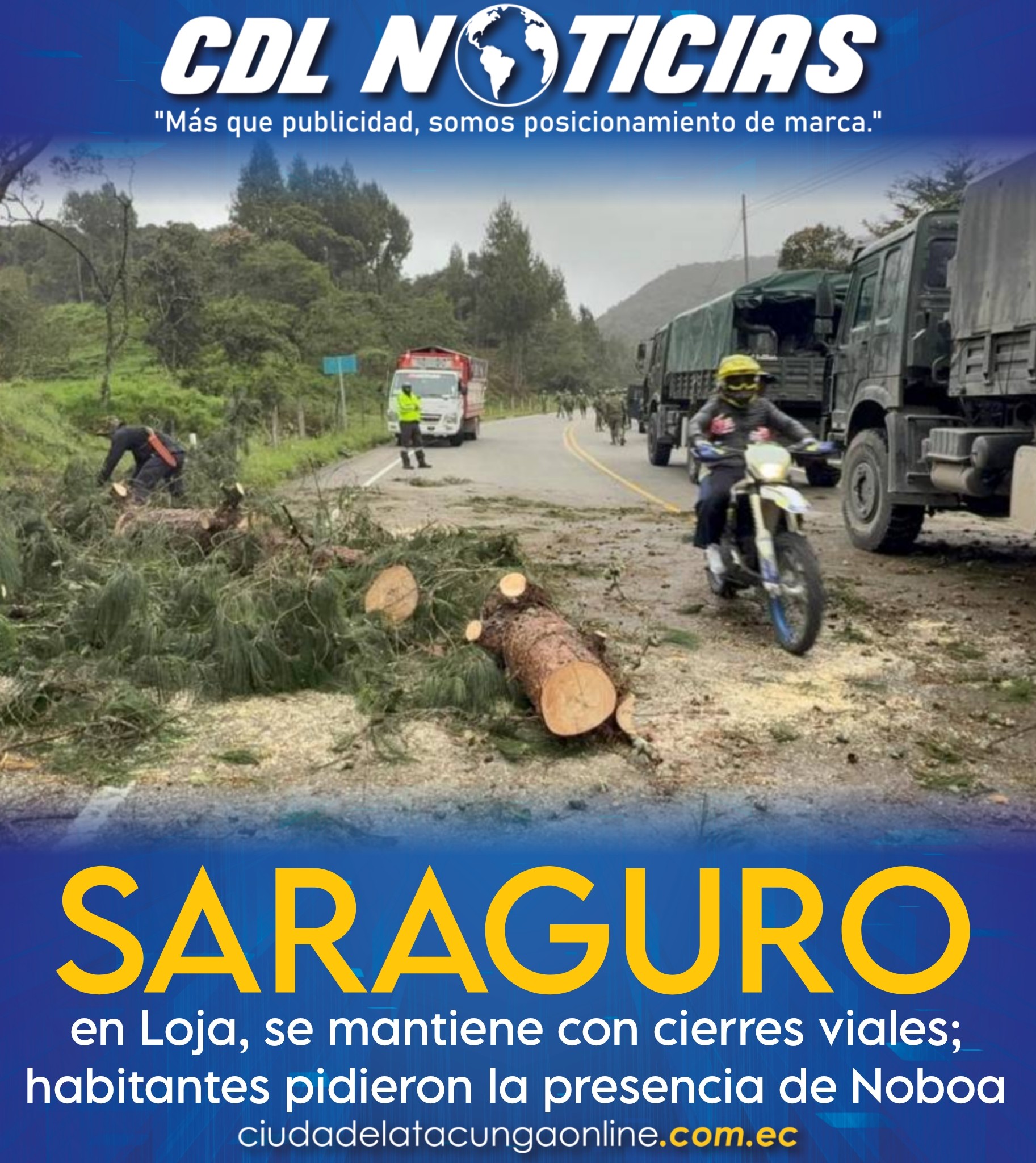 Saraguro, en Loja, se mantiene con cierres viales; habitantes pidieron la presencia de Noboa