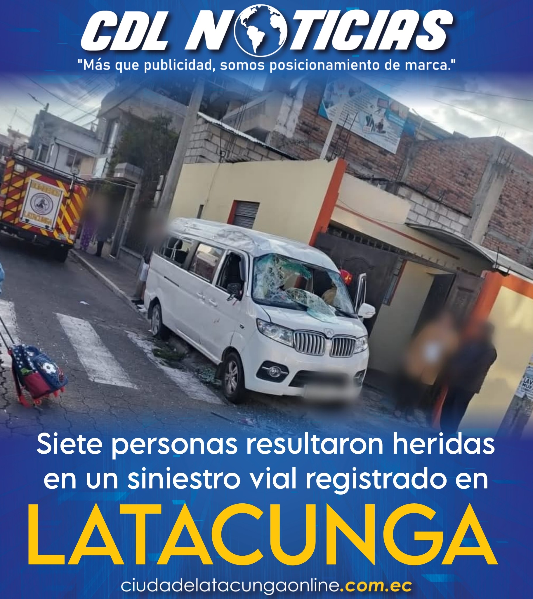 Siete personas resultaron heridas en un siniestro vial registrado en Latacunga