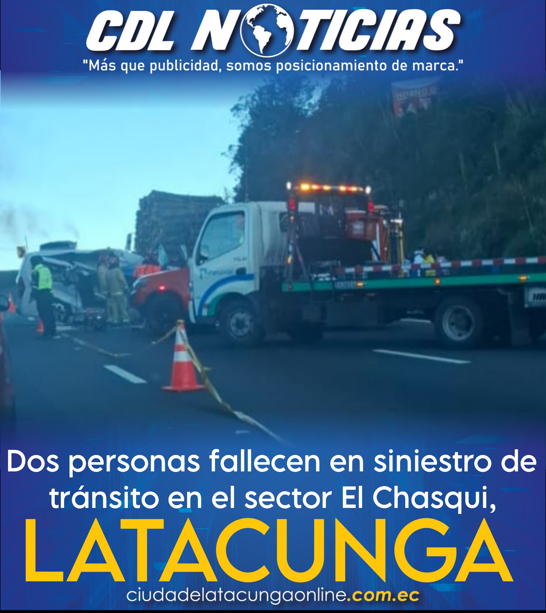  Dos personas fallecen en siniestro de tránsito en el sector El Chasqui, Latacunga