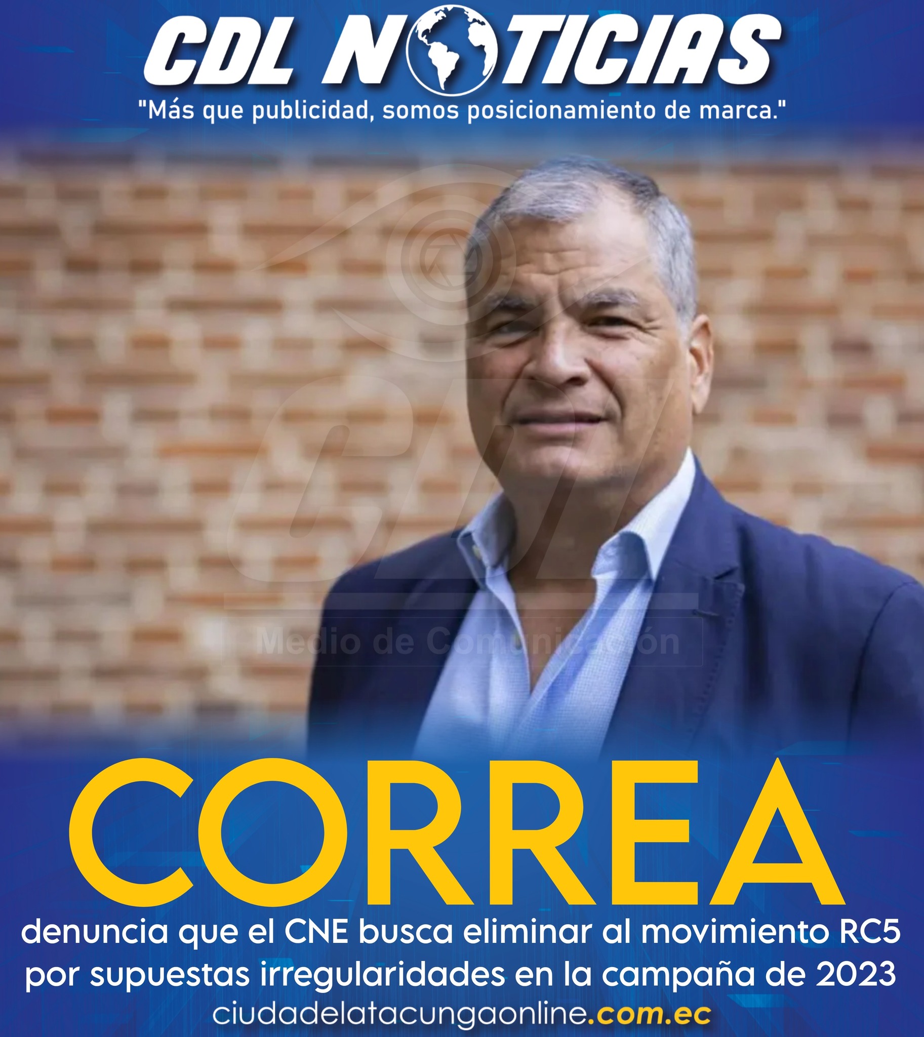 Correa denuncia que el CNE busca eliminar al movimiento RC5 por supuestas irregularidades en la campaña de 2023