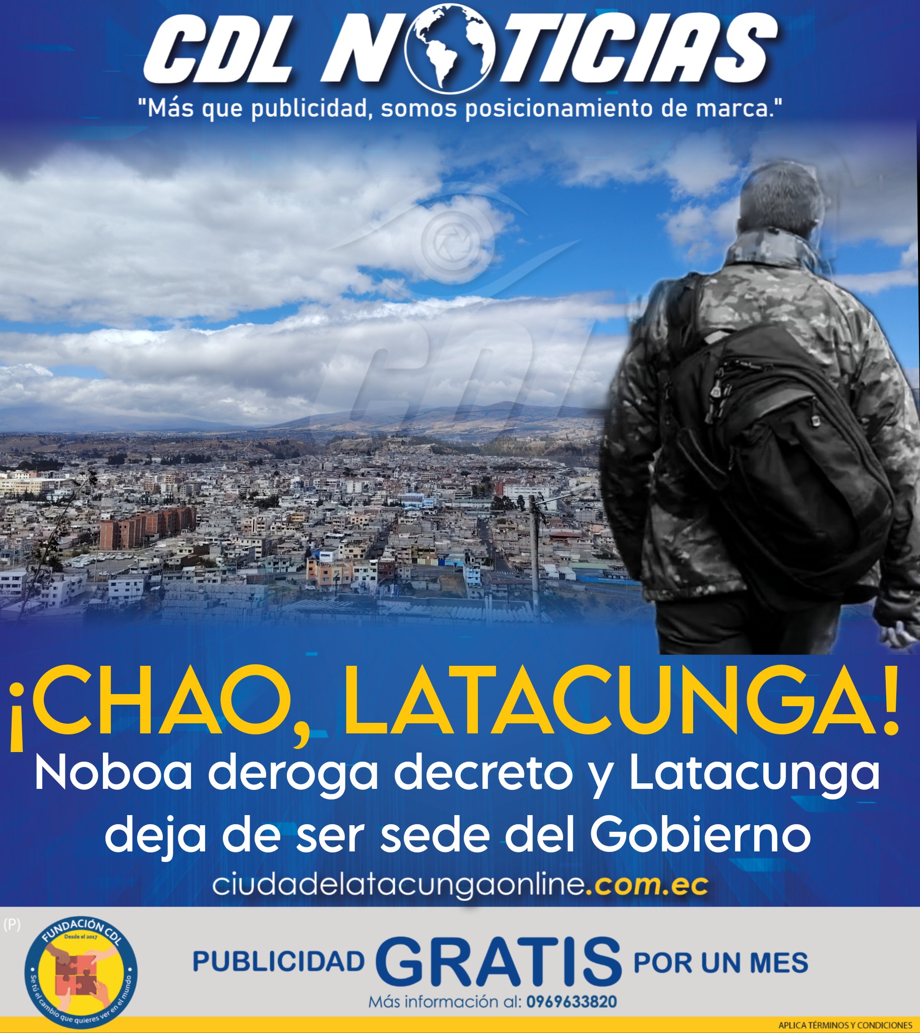Noboa deroga decreto y Latacunga deja de ser sede del Gobierno
