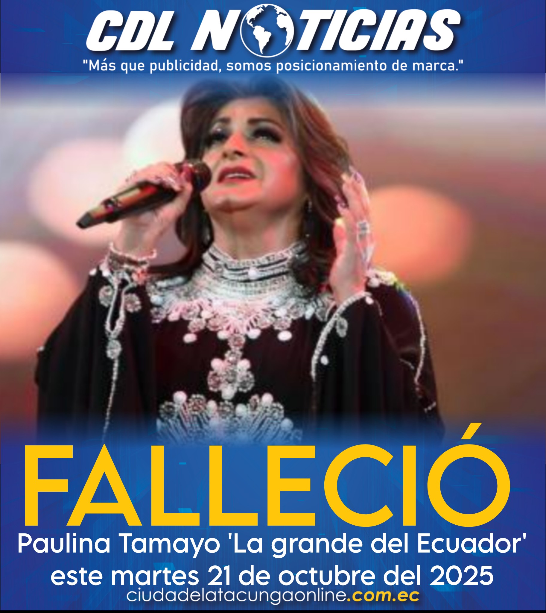 Falleció Paulina Tamayo ‘La grande del Ecuador’ este martes 21 de octubre del 2025