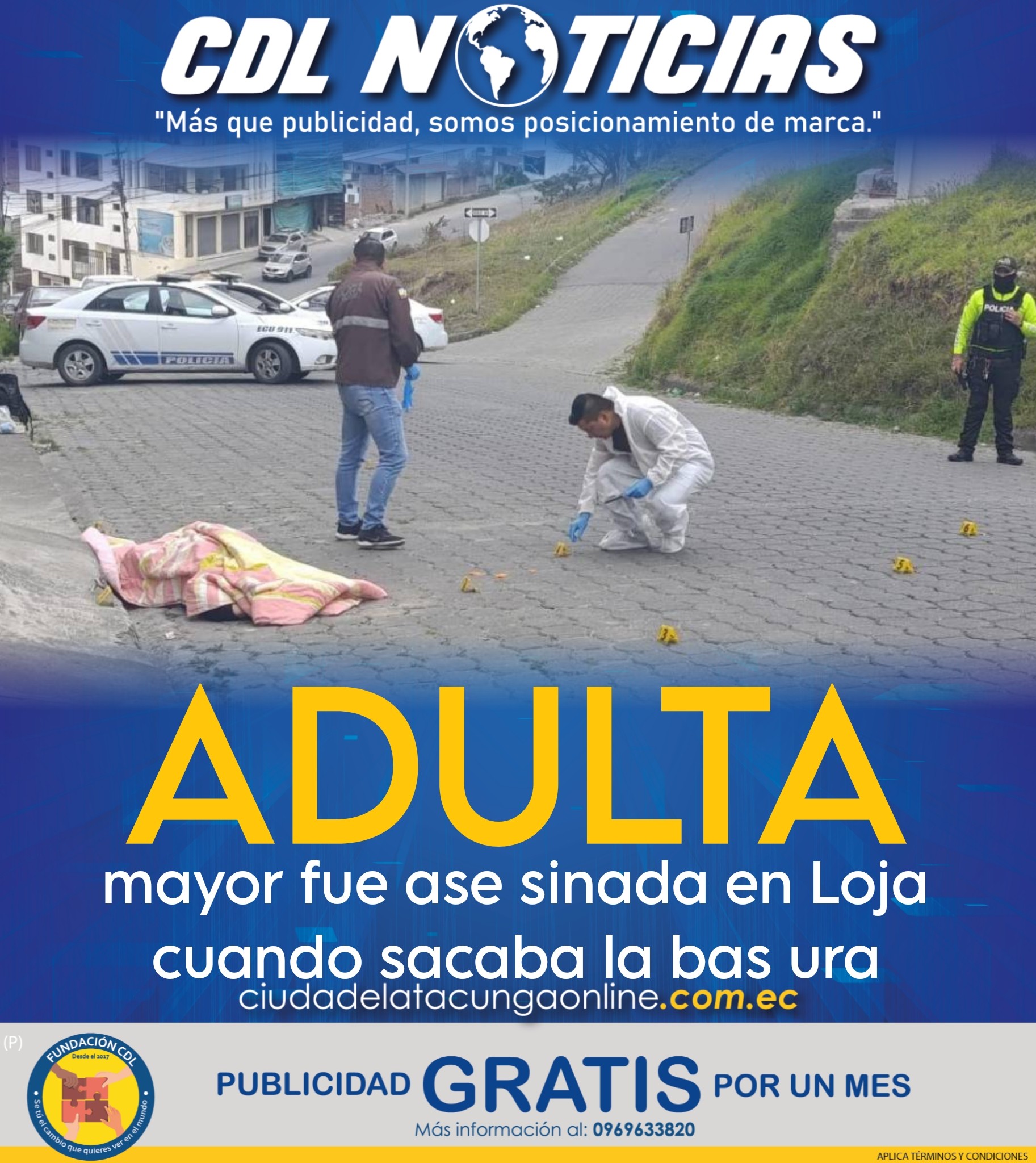Una adulta mayor fue ase sinada en Loja cuando sacaba la basura