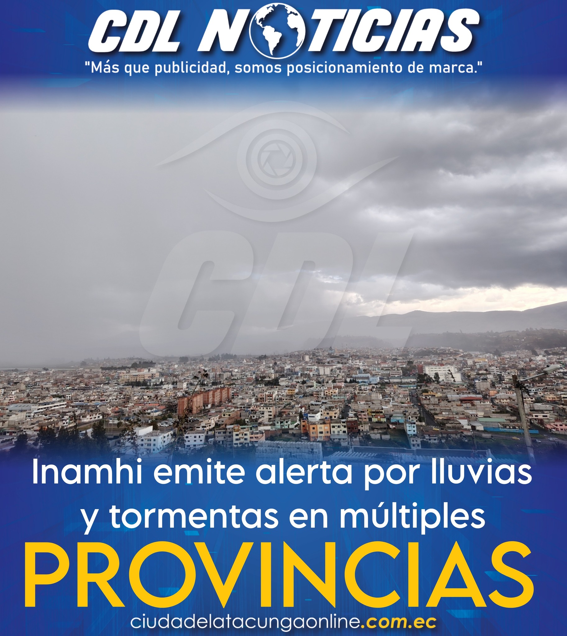 Inamhi emite alerta por lluvias y tormentas en múltiples provincias entre el 26 y 30 de octubre