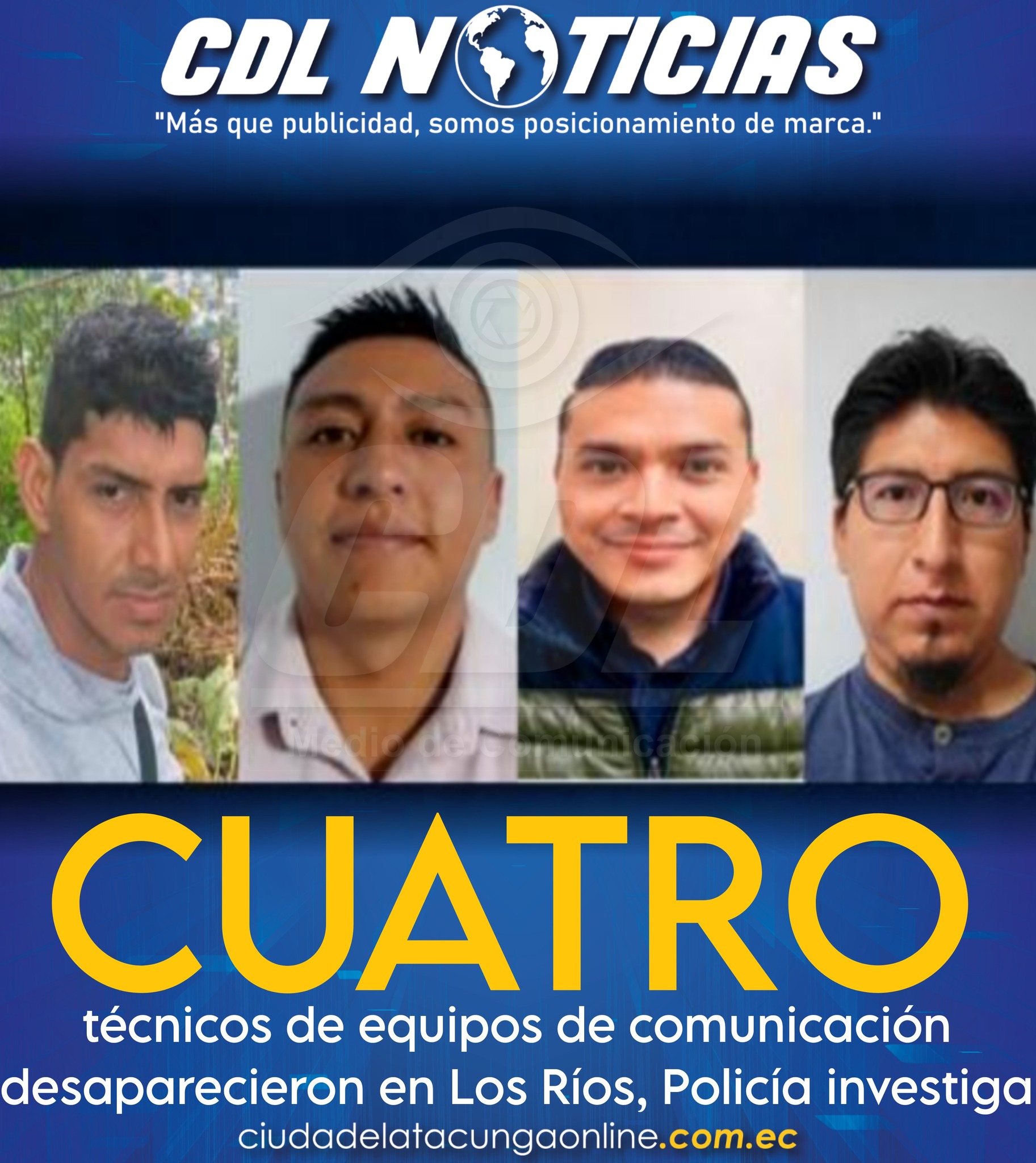 Cuatro técnicos de equipos de comunicación desaparecieron en Los Ríos, Policía investiga