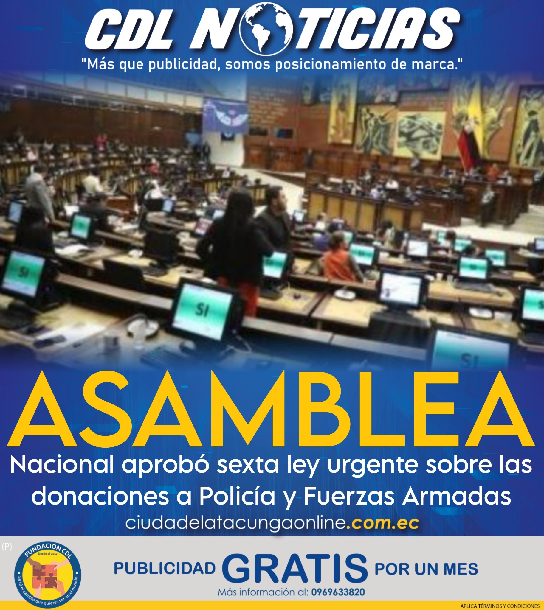 Asamblea Nacional aprobó sexta ley urgente sobre las donaciones a Policía y Fuerzas Armadas