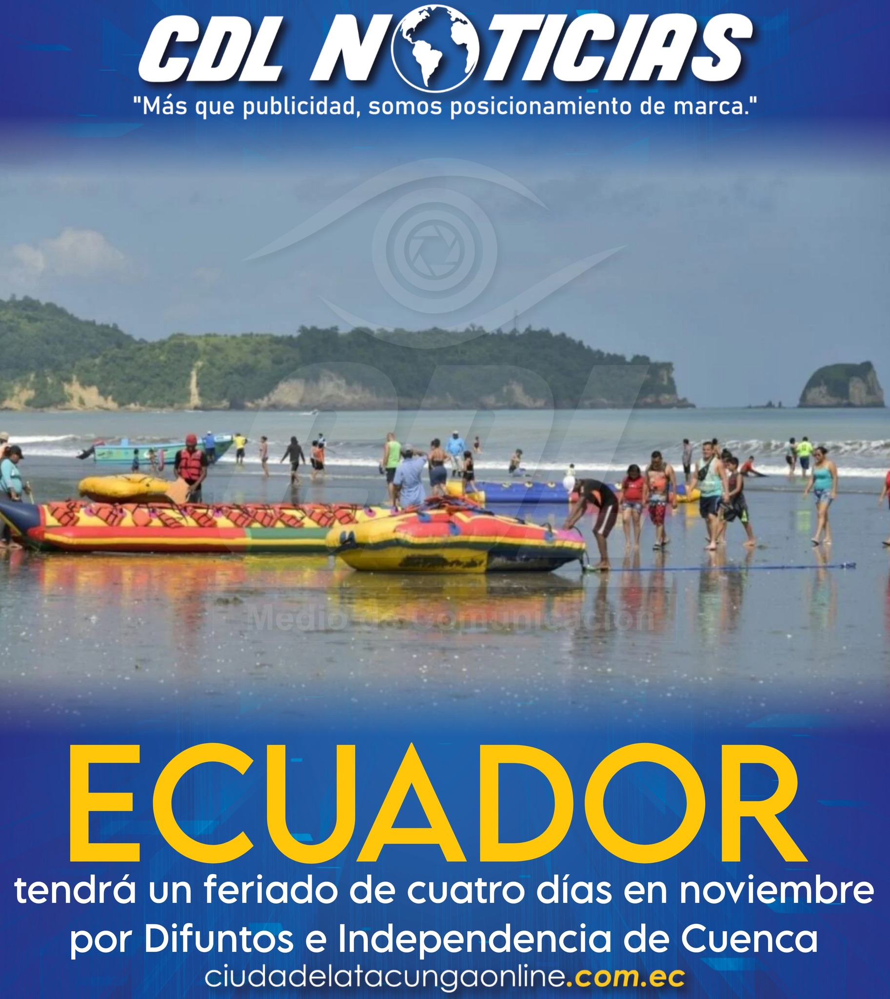 Ecuador tendrá un feriado de cuatro días en noviembre por Difuntos e Independencia de Cuenca