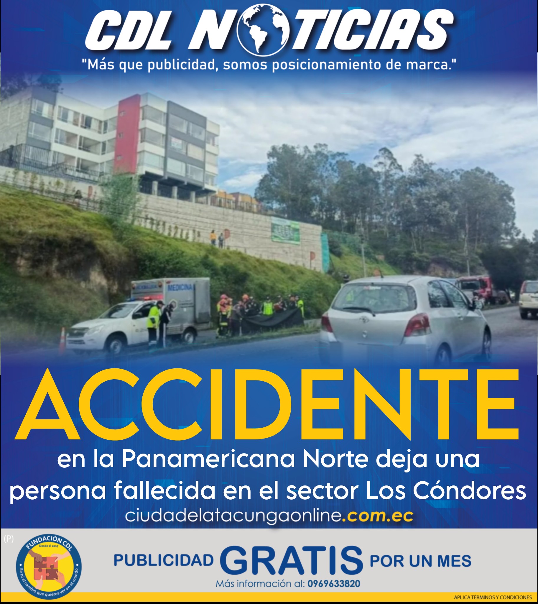 Quito: Accidente en la Panamericana Norte deja una persona fallecida en el sector Los Cóndores
