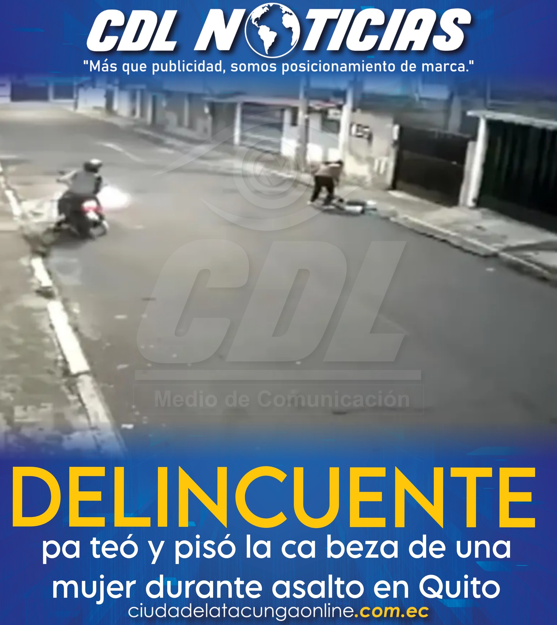 Delincuente pa teó y pisó la ca beza de una mujer durante asalto en Quito