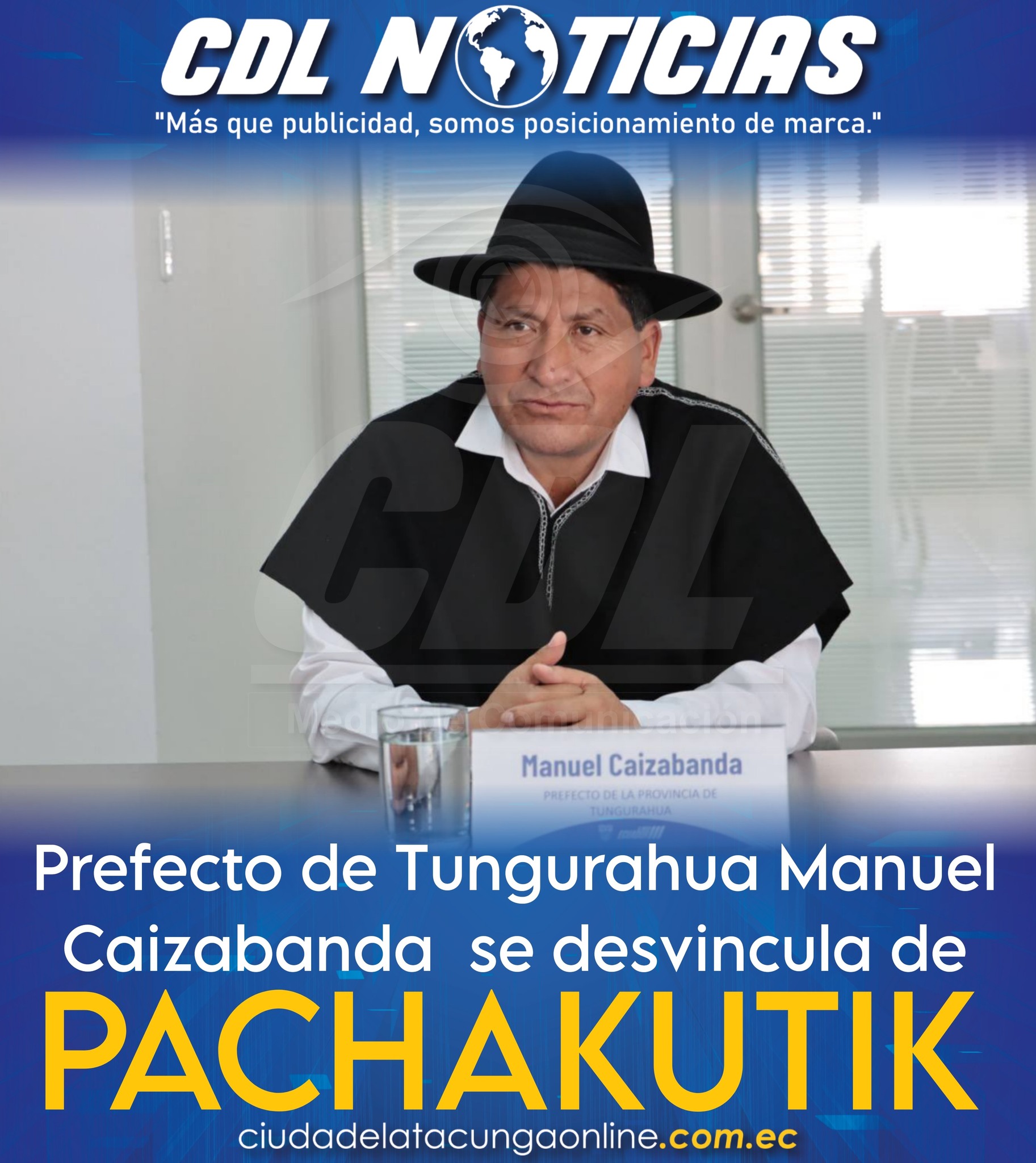 Prefecto de Tungurahua Manuel Caizabanda se desvincula de Pachakutik