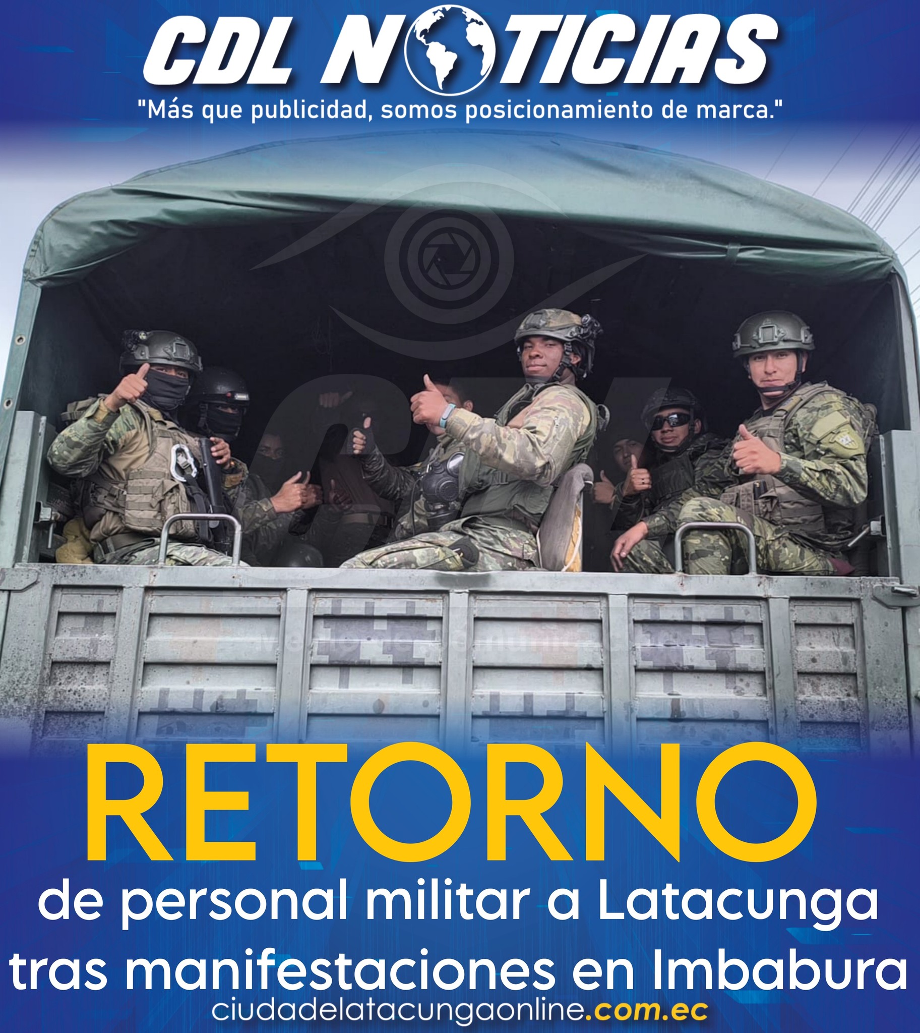 Retorno de personal militar a Latacunga tras manifestaciones en Imbabura