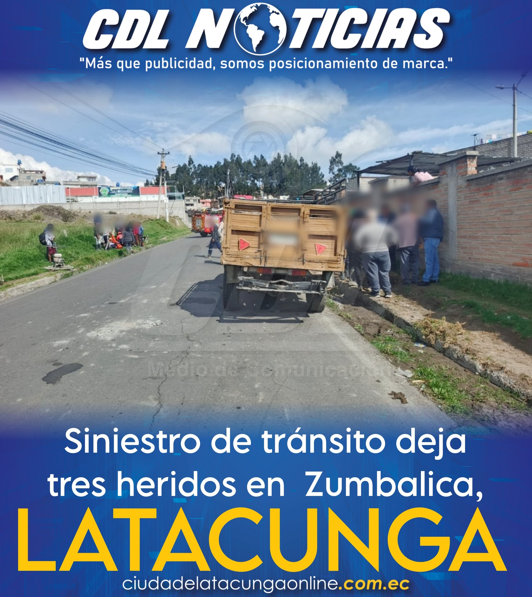 Siniestro de tránsito deja tres heridos en Zumbalica, Latacunga