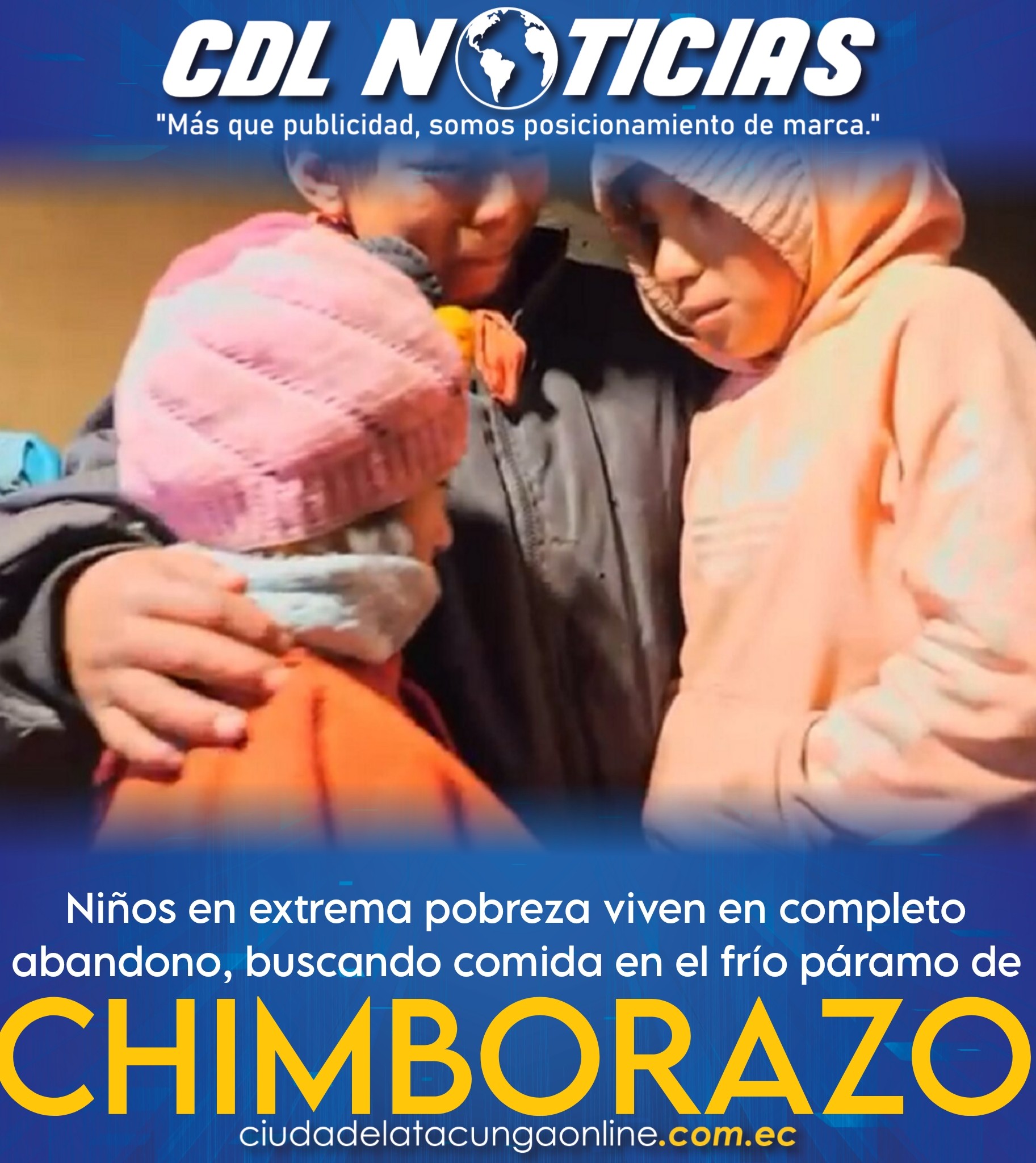 Niños en extrema pobreza viven en completo abandono, buscando comida en el frío páramo de Chimborazo