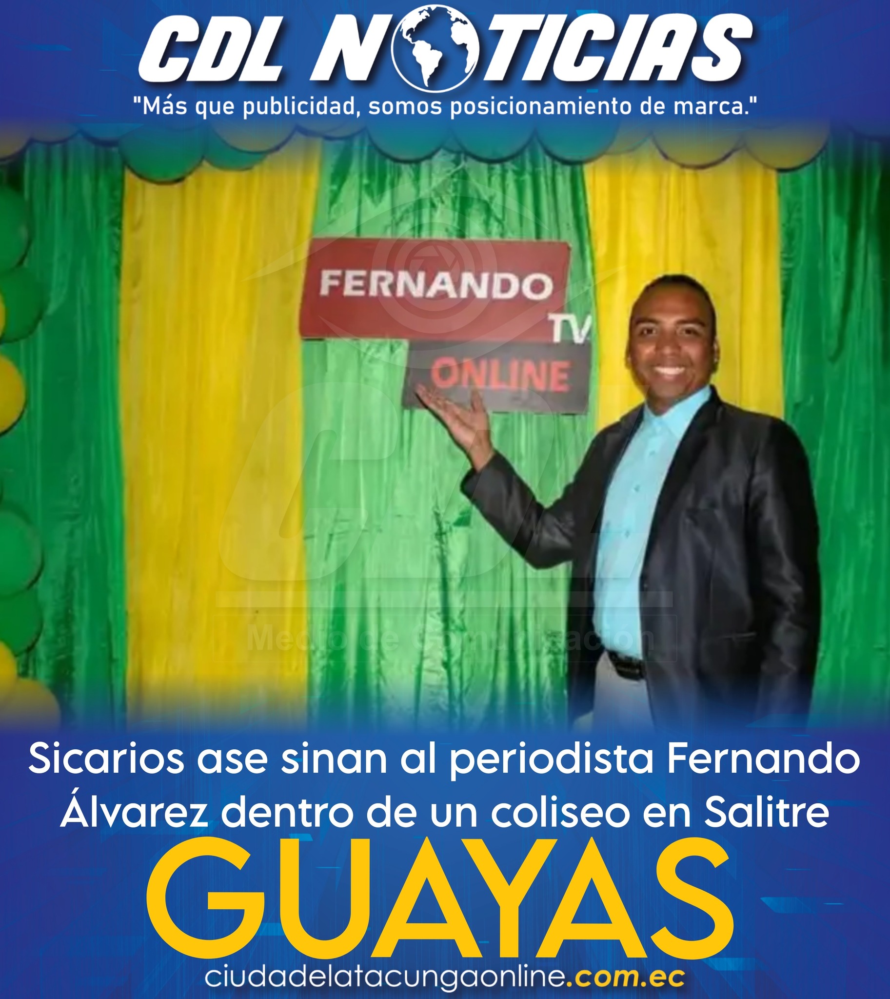 Sicarios ase sinan al periodista Fernando Álvarez dentro de un coliseo en Salitre, Guayas
