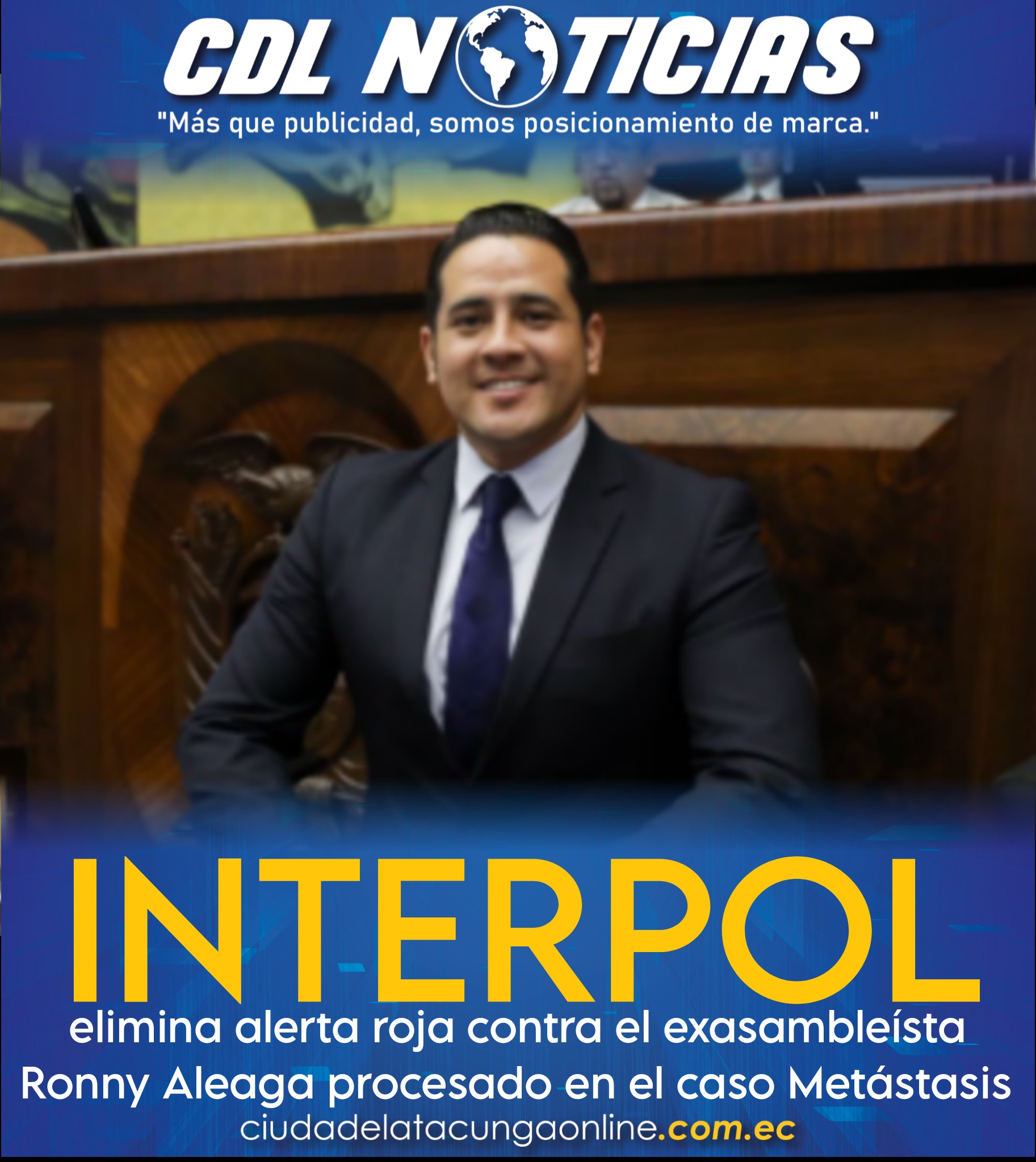 Interpol elimina alerta roja contra el exasambleísta Ronny Aleaga procesado en el caso Metástasis