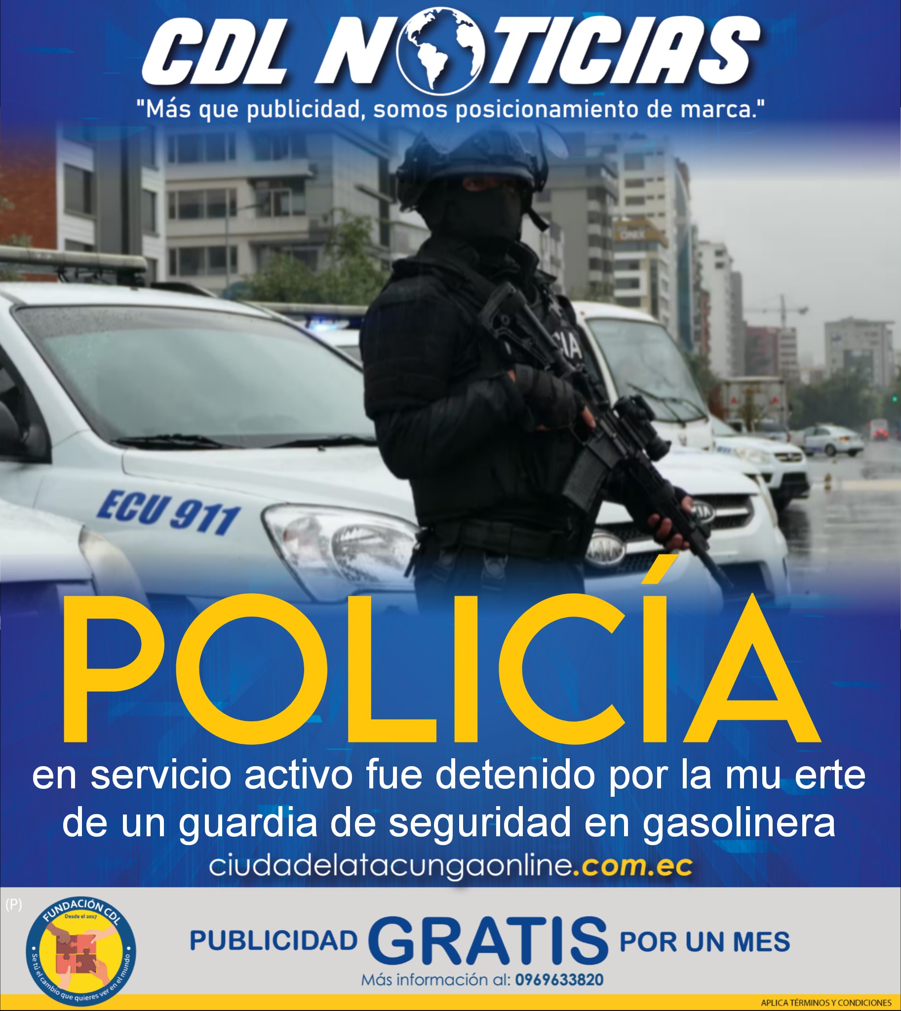 Policía en servicio activo fue detenido por la mu erte de un guardia de seguridad en gasolinera de la Panamericana Sur