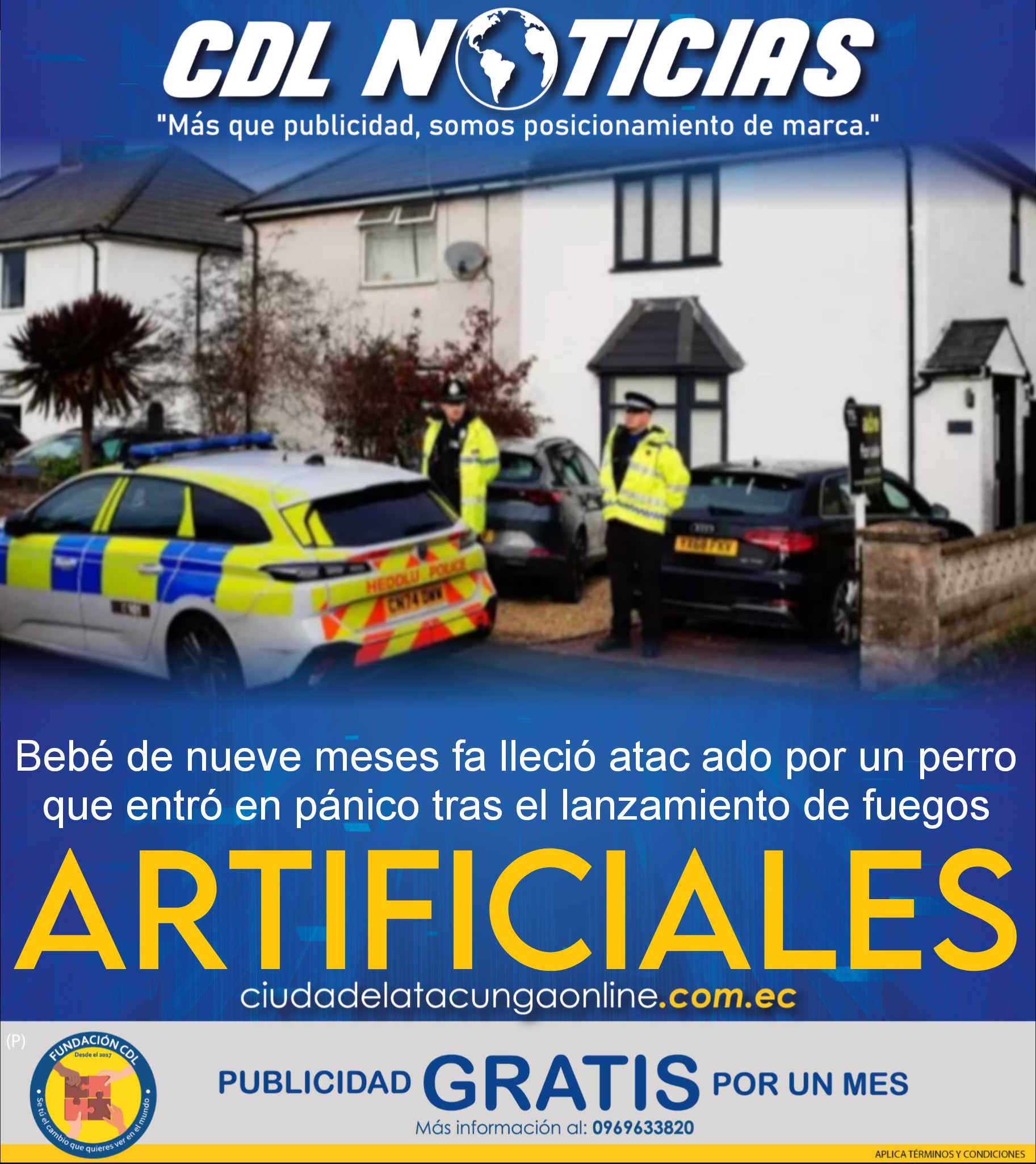 Bebé de nueve meses fa lleció atac ado por un perro que entró en pánico tras el lanzamiento de fuegos artificiales