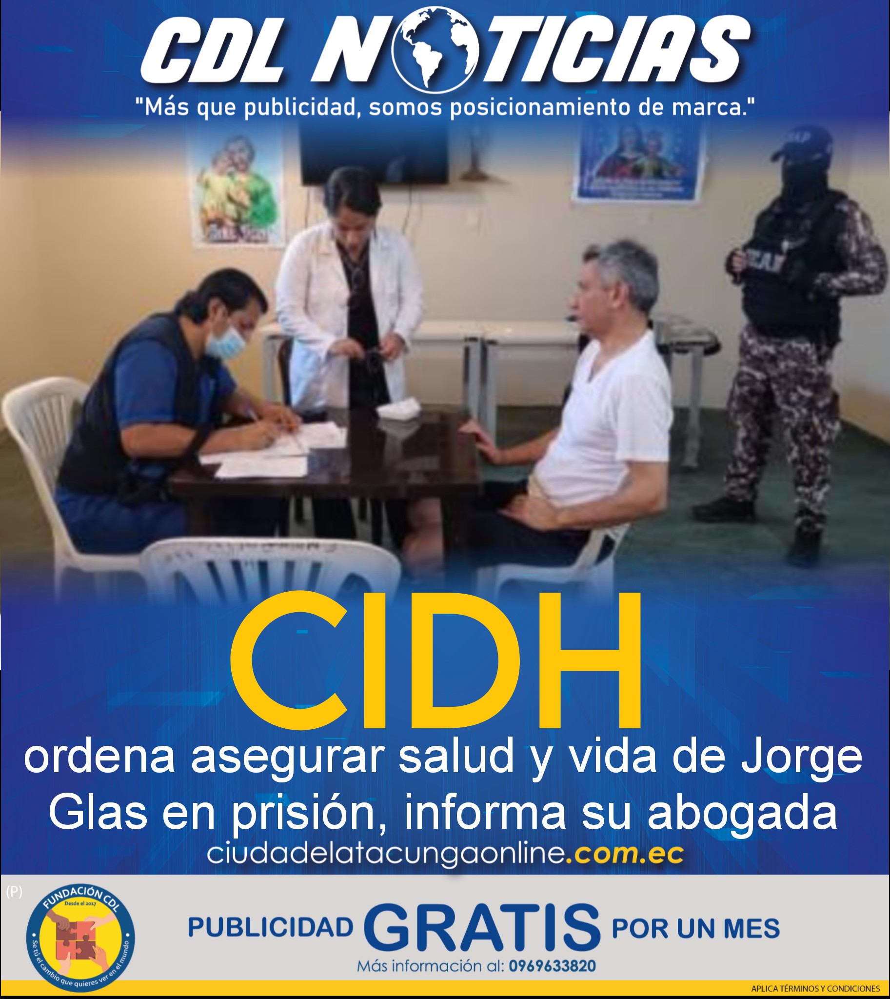 La CIDH ordena asegurar salud y vida de Jorge Glas en prisión, informa su abogada