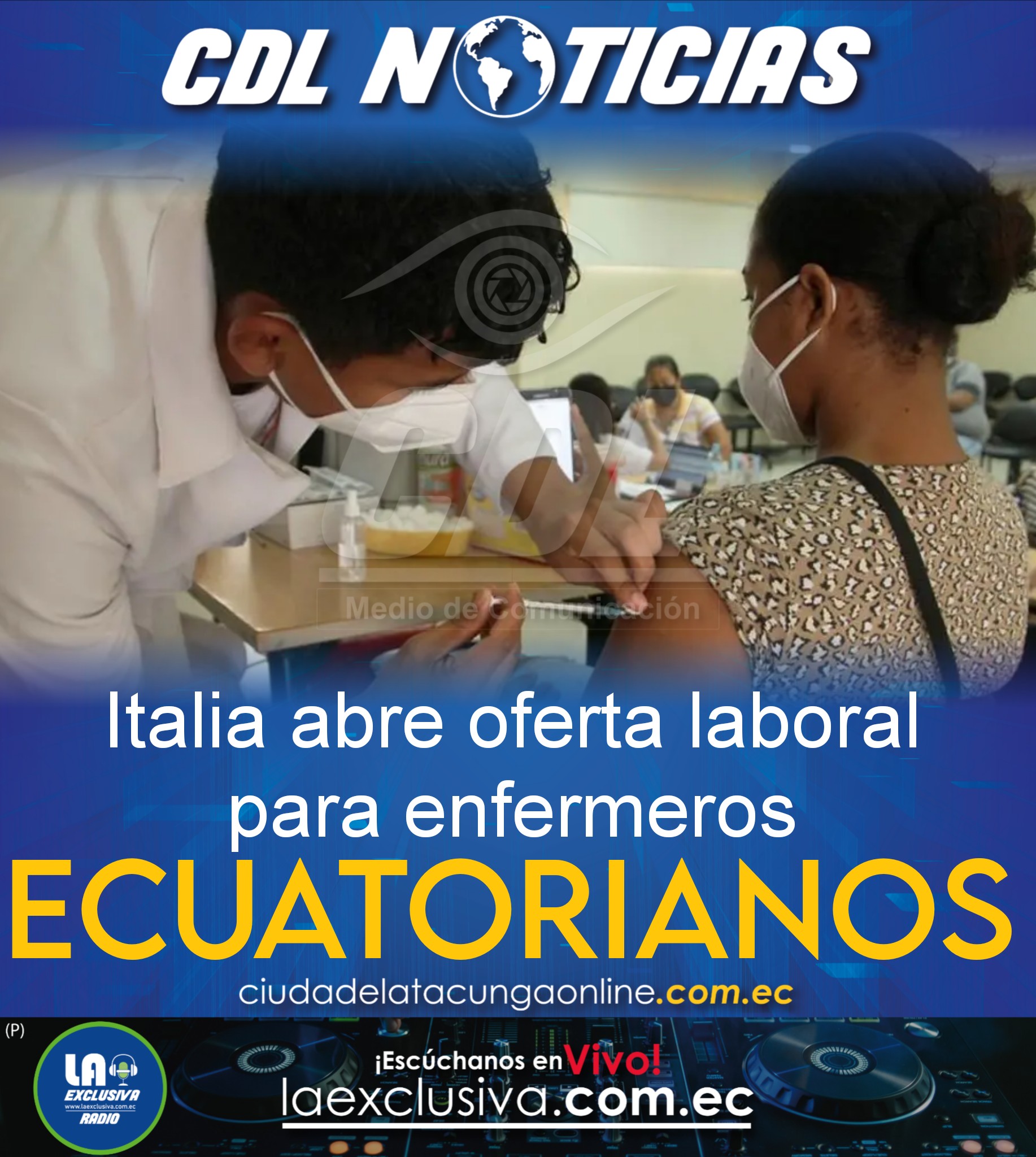 Italia abre oferta laboral para enfermeros ecuatorianos