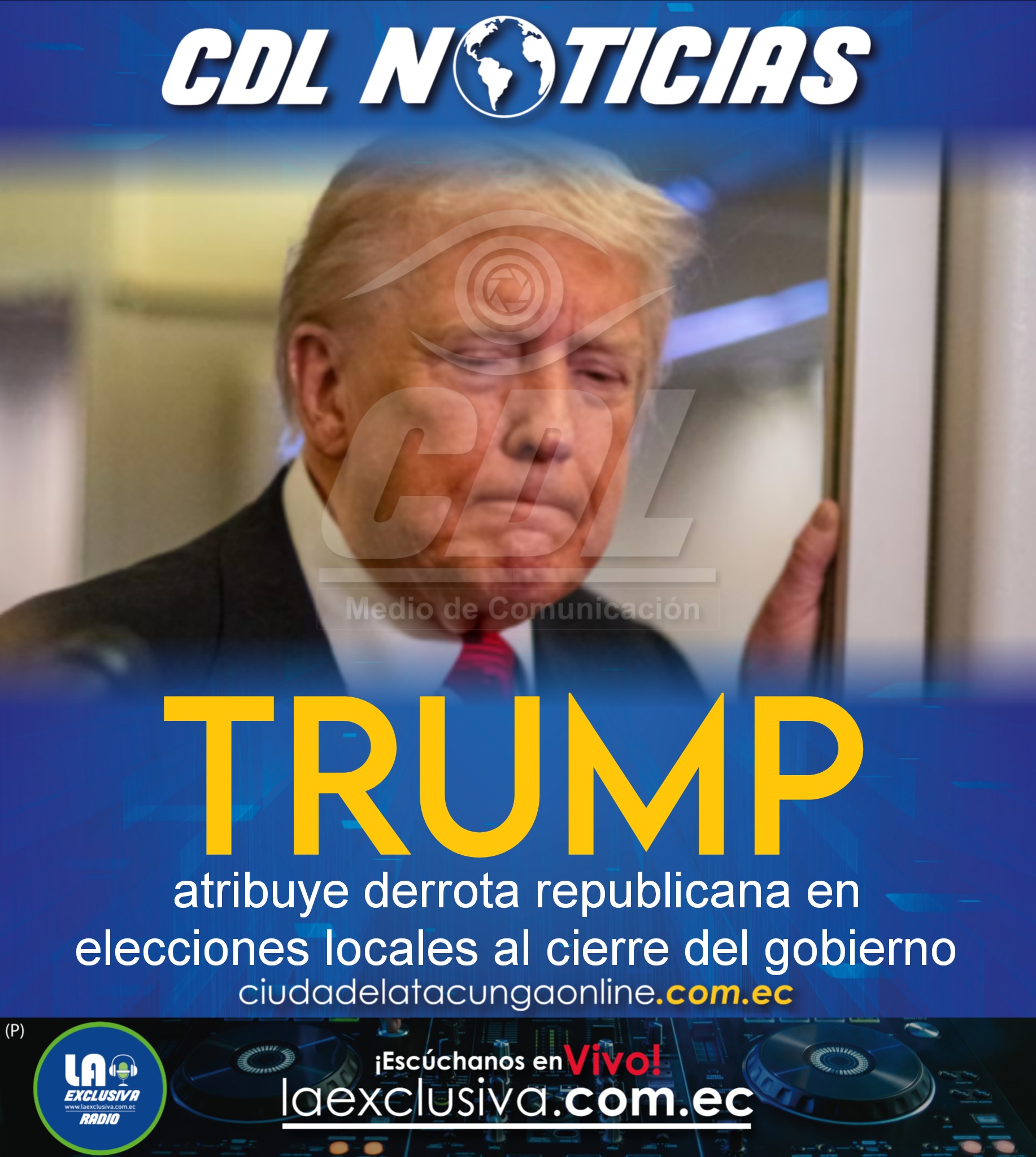 Trump atribuye derrota republicana en elecciones locales al cierre del gobierno