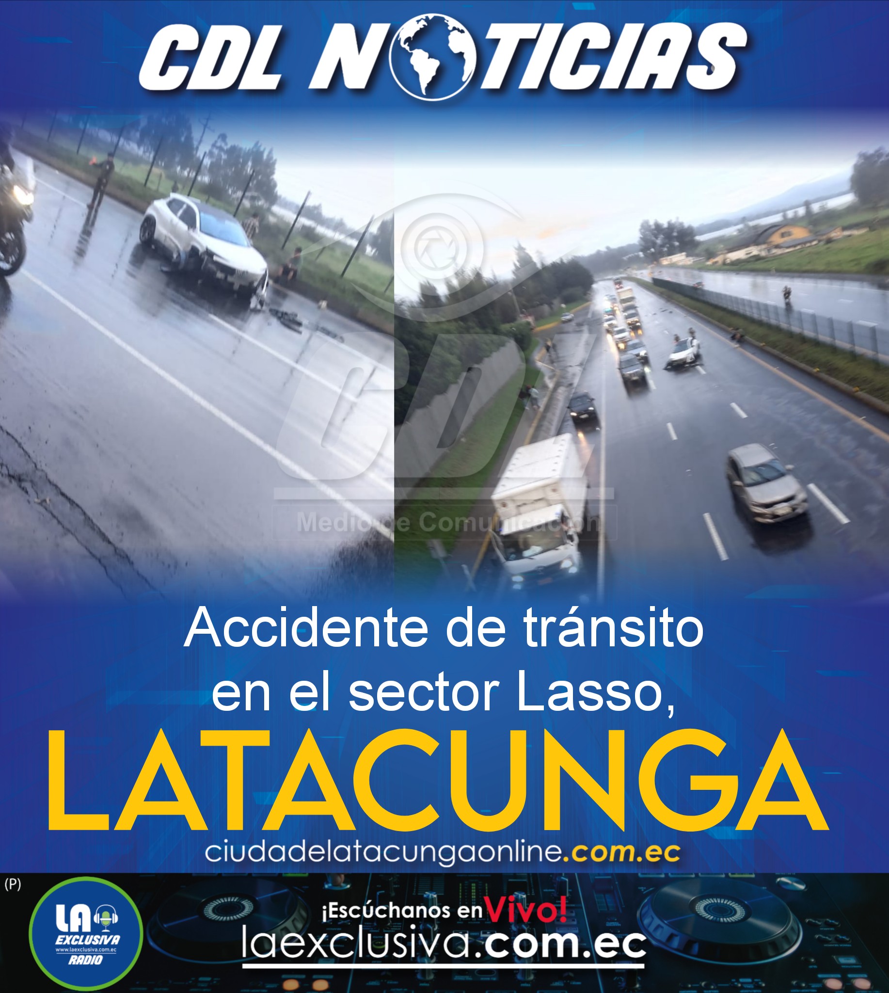 Accidente de tránsito en el sector Lasso, Latacunga