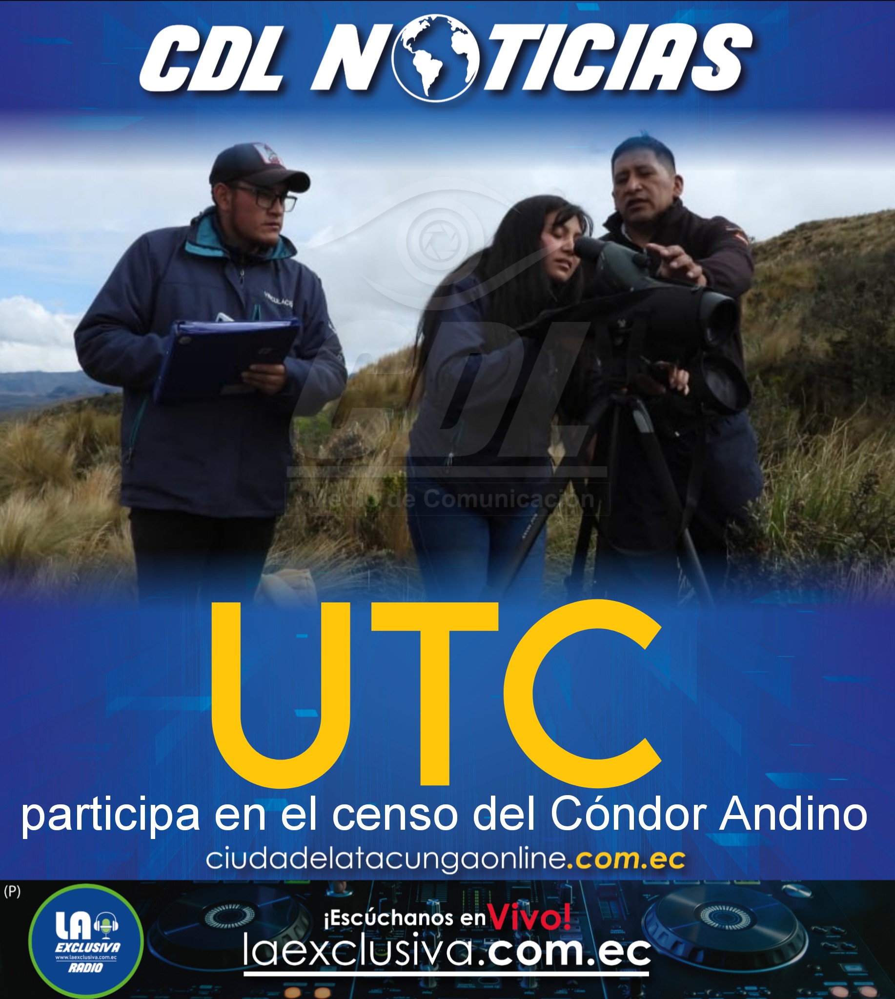 UTC participa en el censo del Cóndor Andino