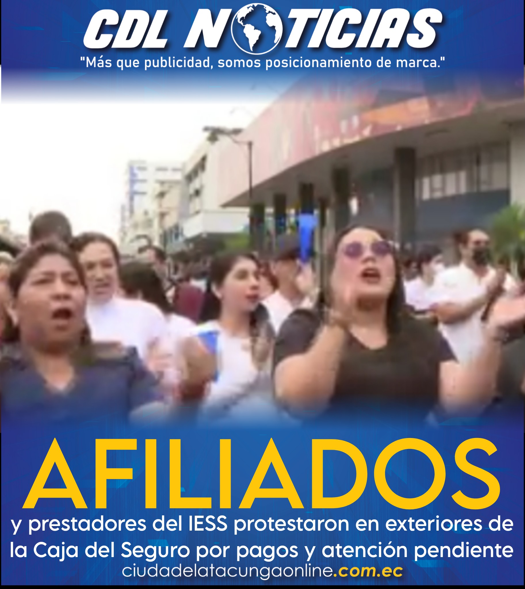 Afiliados y prestadores del IESS protestaron en exteriores de la Caja del Seguro por pagos y atención pendiente