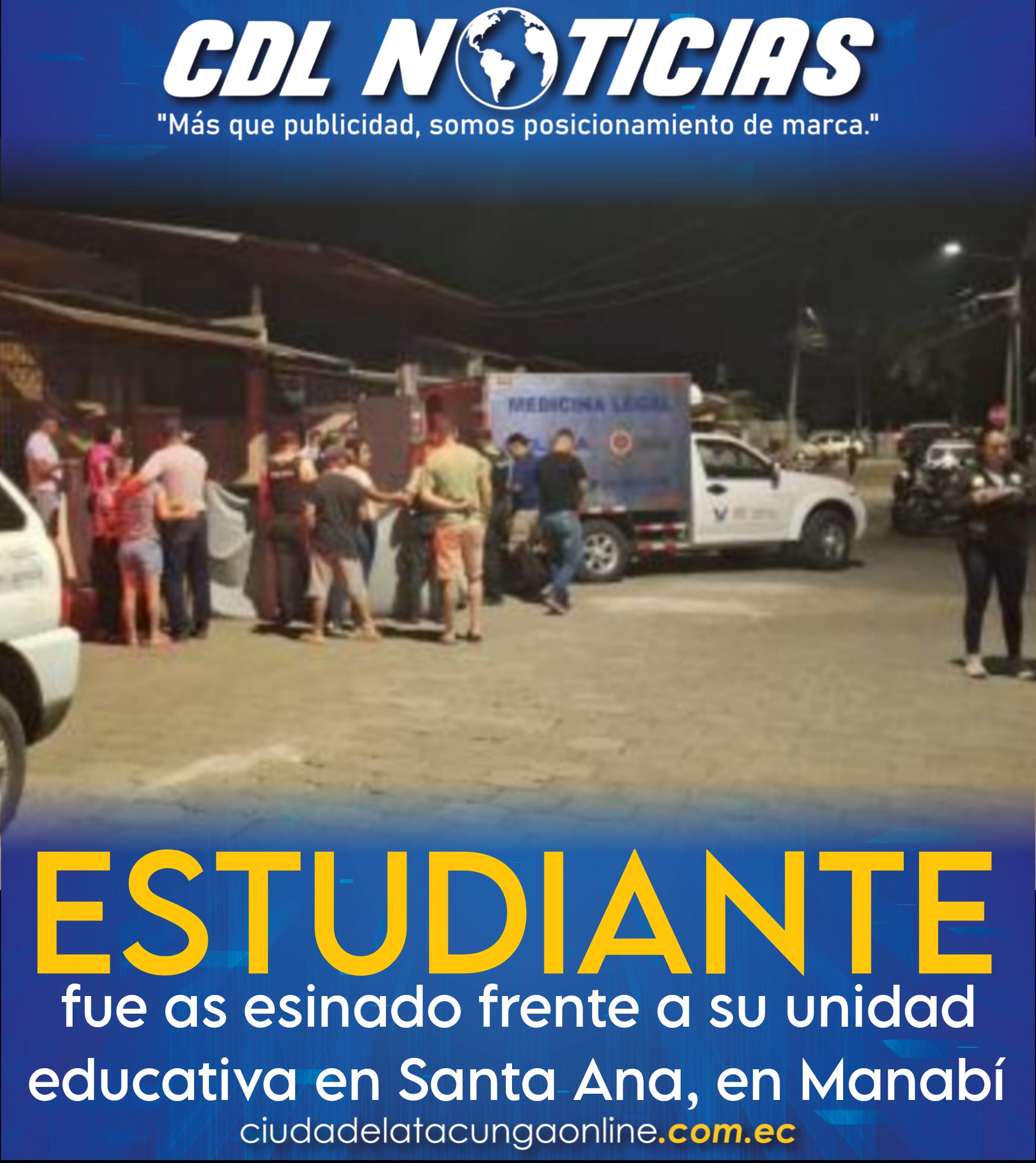 Un estudiante fue as esinado frente a su unidad educativa en Santa Ana, en Manabí