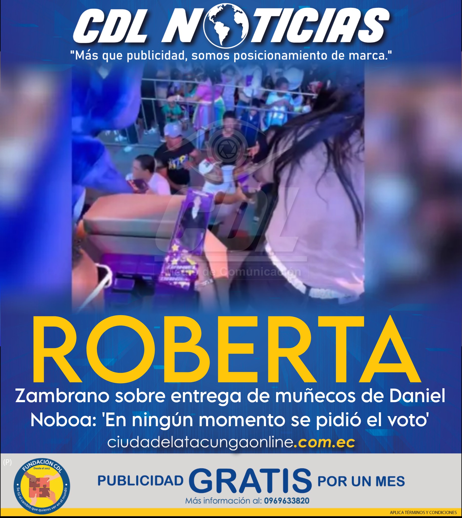 Roberta Zambrano sobre entrega de muñecos de Daniel Noboa: ‘En ningún momento se pidió el voto’
