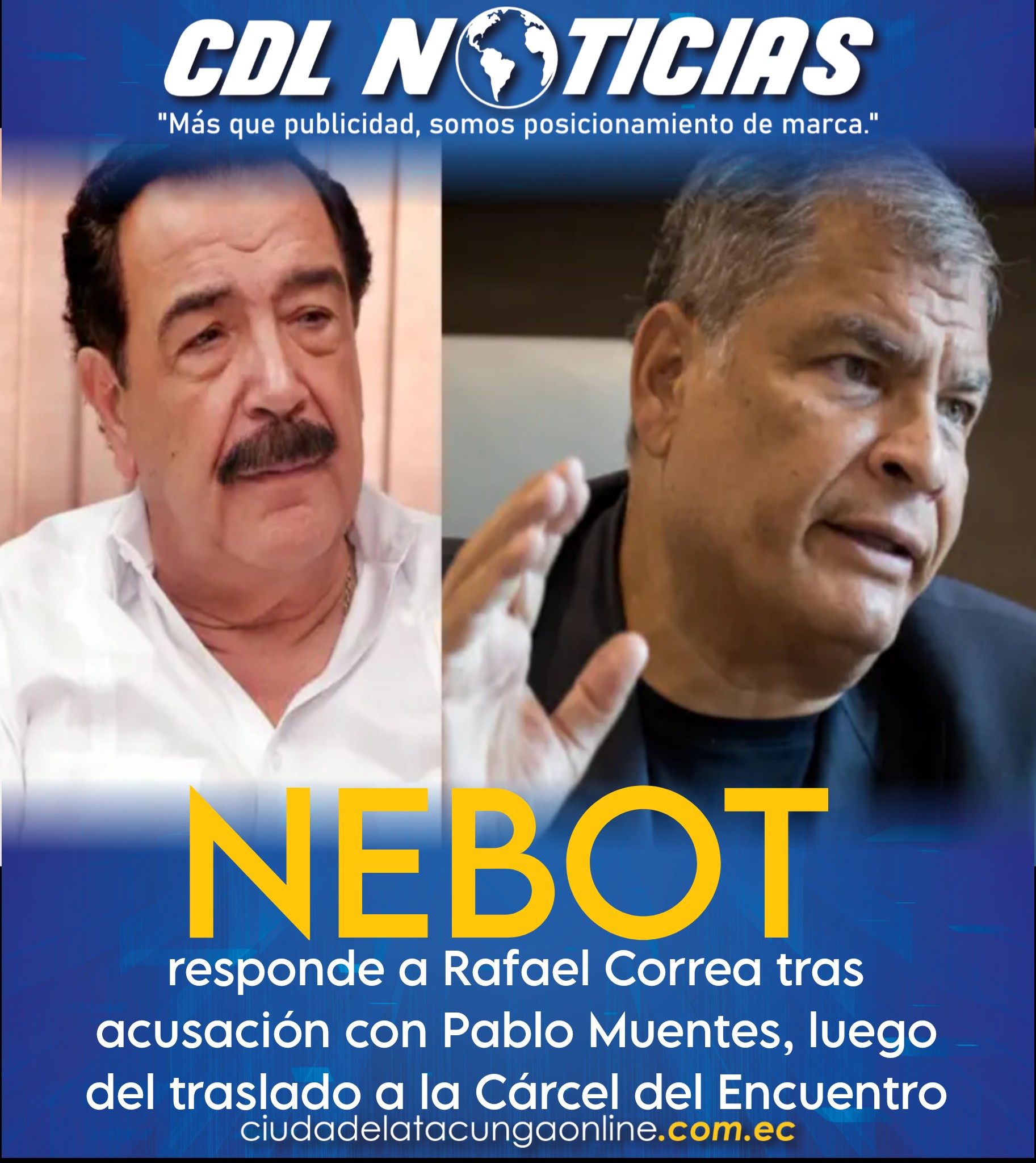 Jaime Nebot responde a Rafael Correa tras acusación con Pablo Muentes, luego del traslado a la Cárcel del Encuentro