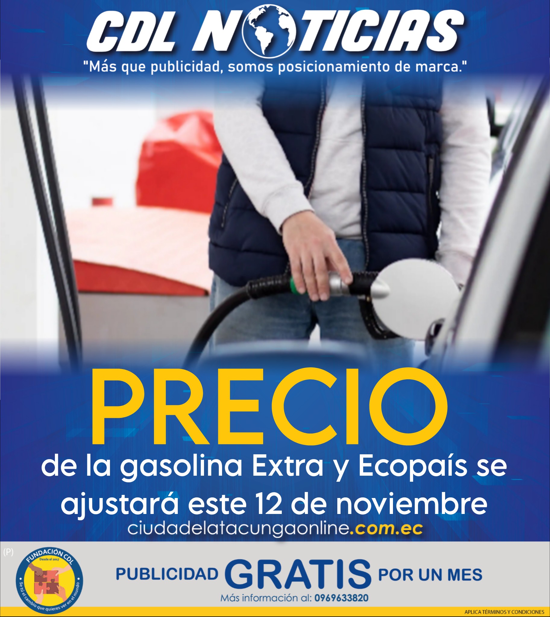 Precio de la gasolina Extra y Ecopaís se ajustará este 12 de noviembre