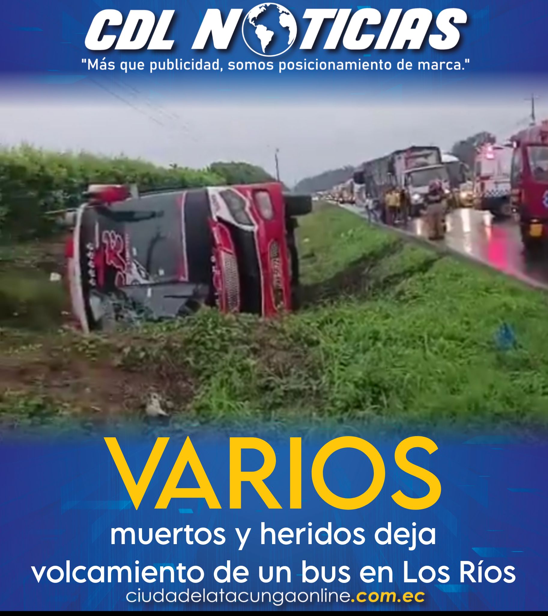 Varios muertos y heridos deja volcamiento de un bus en Los Ríos