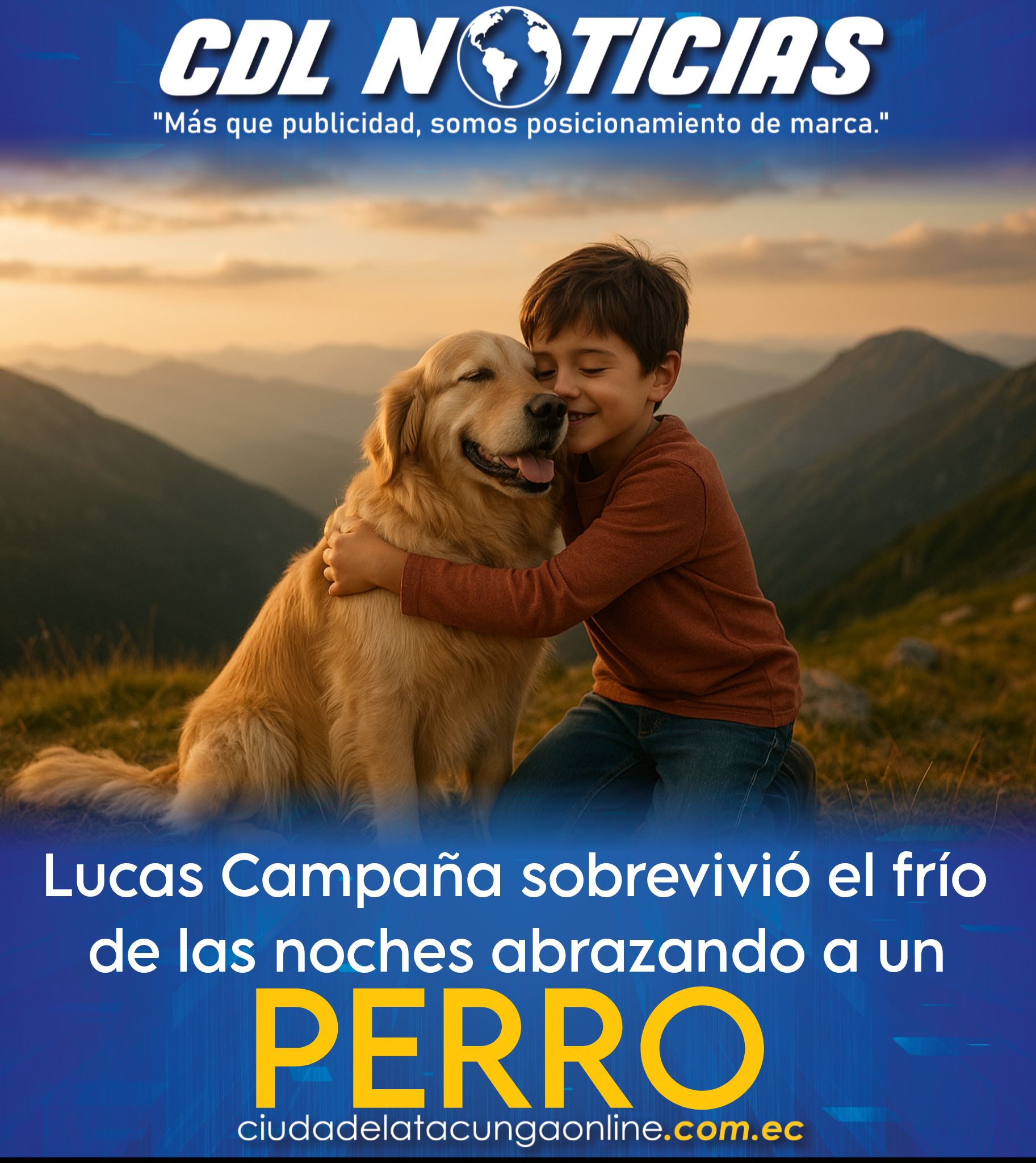 Lucas Campaña sobrevivió el frío de las noches abrazando a un perro que lo acompañó desde el día en que se extravió