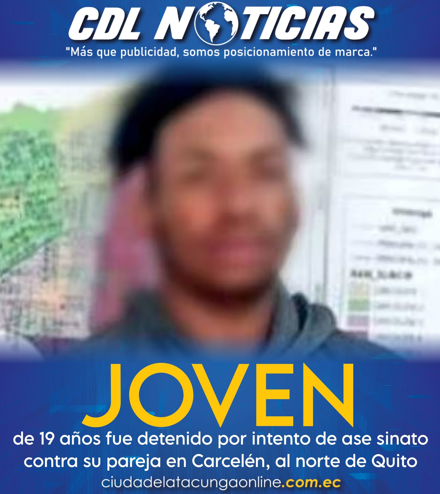 Joven de 19 años fue detenido por intento de ase sinato contra su pareja en Carcelén, al norte de Quito