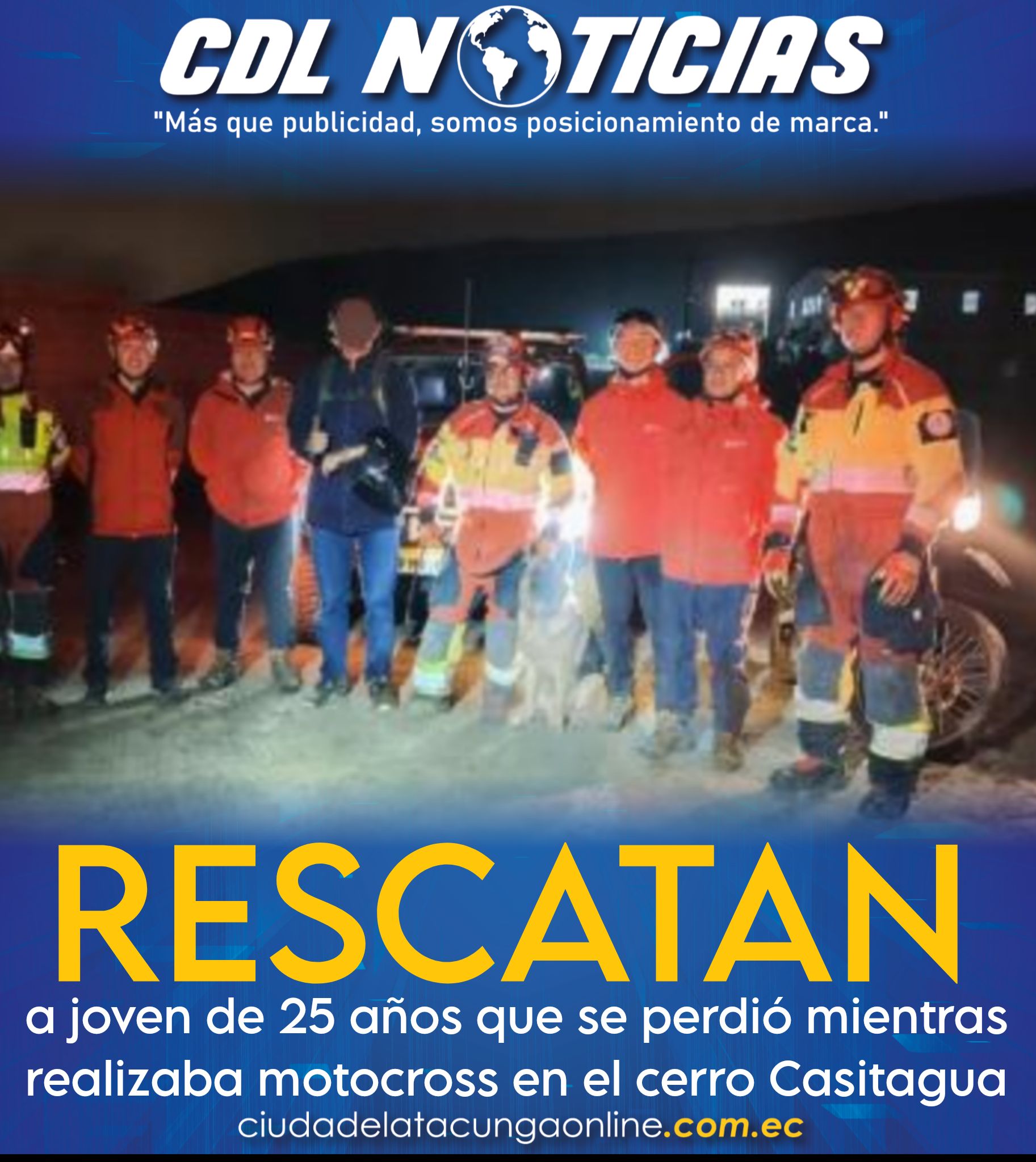 Rescatan a joven de 25 años que se perdió mientras realizaba motocross en el cerro Casitagua